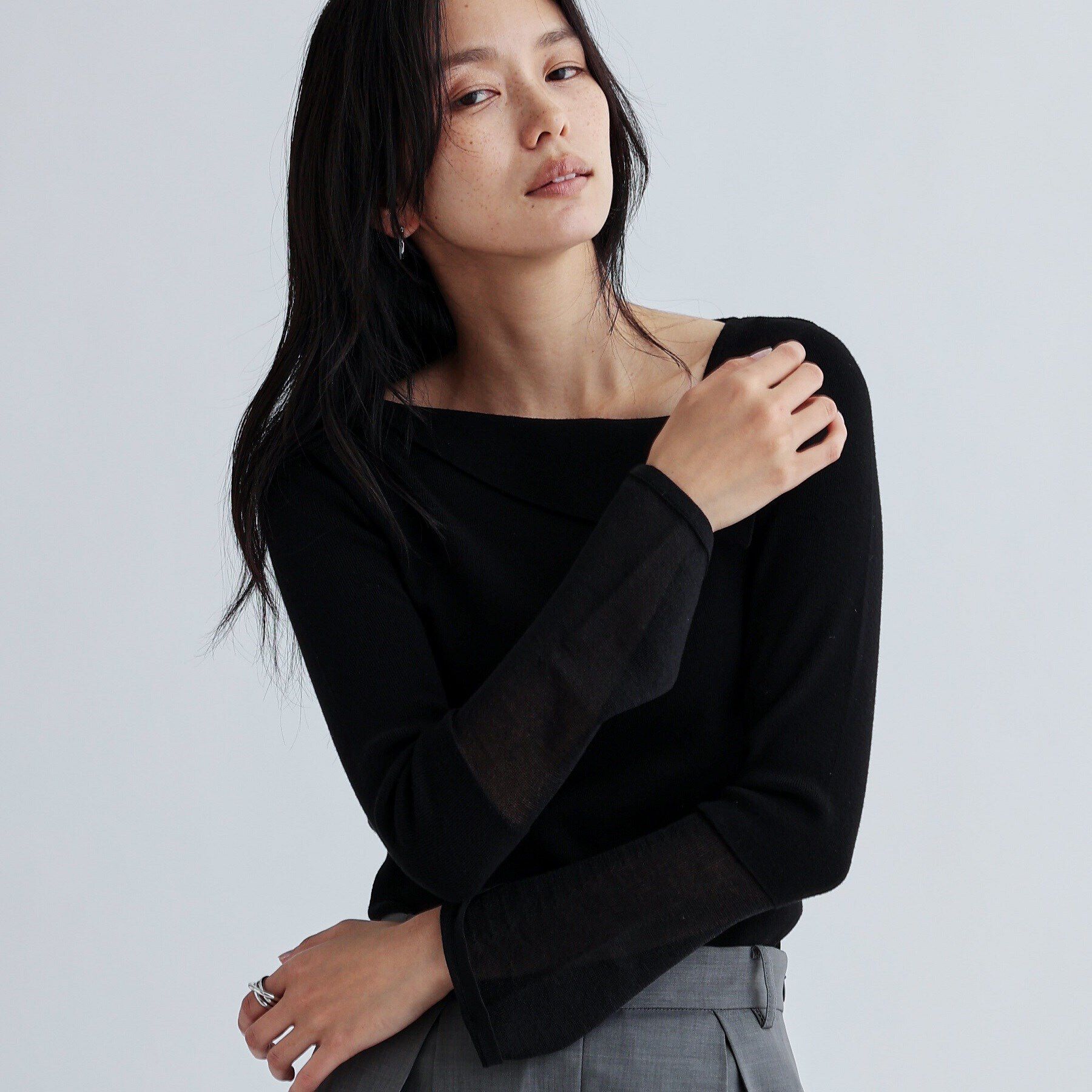 GALLEST「シアーベルスリーブニット」|ニット・セーター|