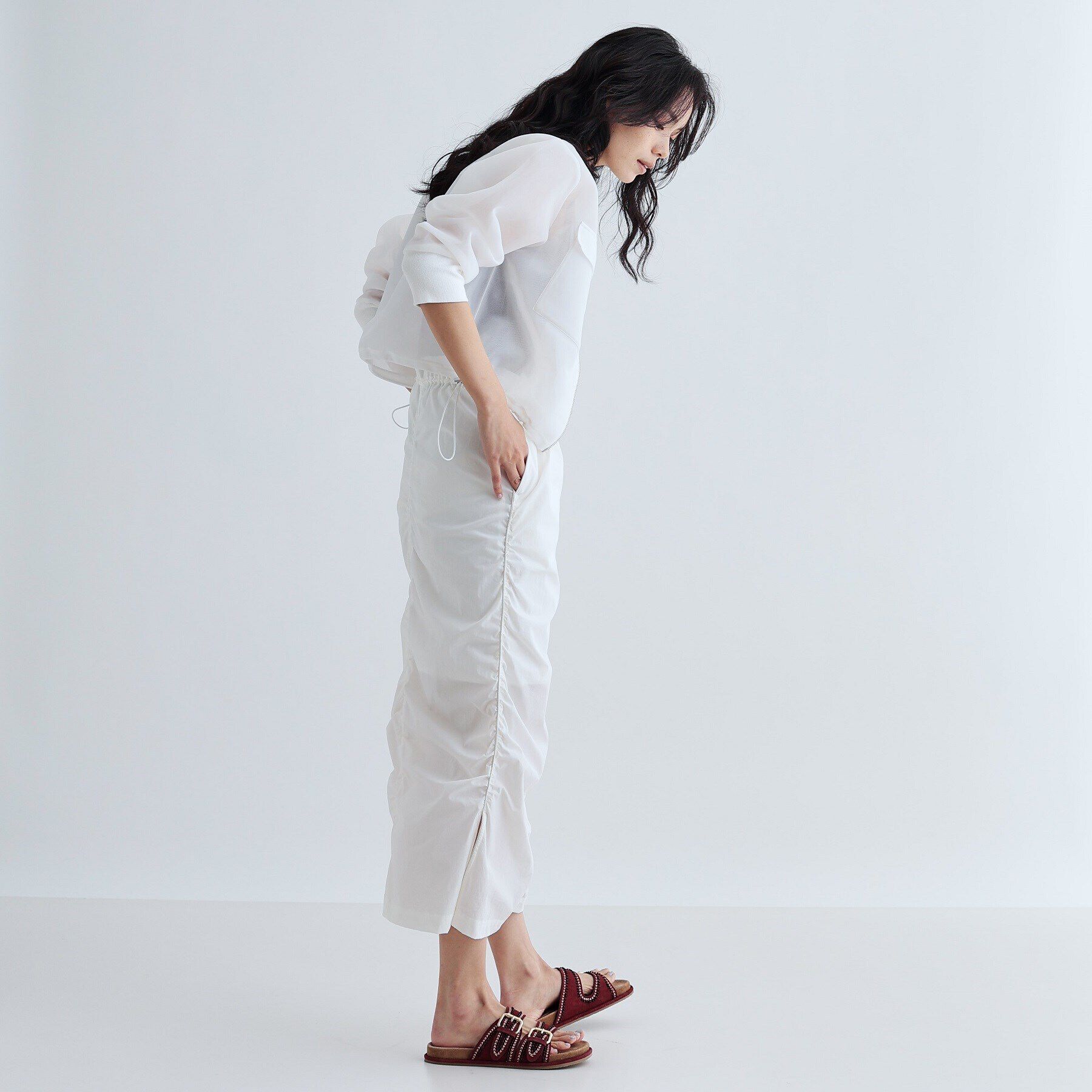 GALLEST「シャーリングナイロンスカート」|スカート|