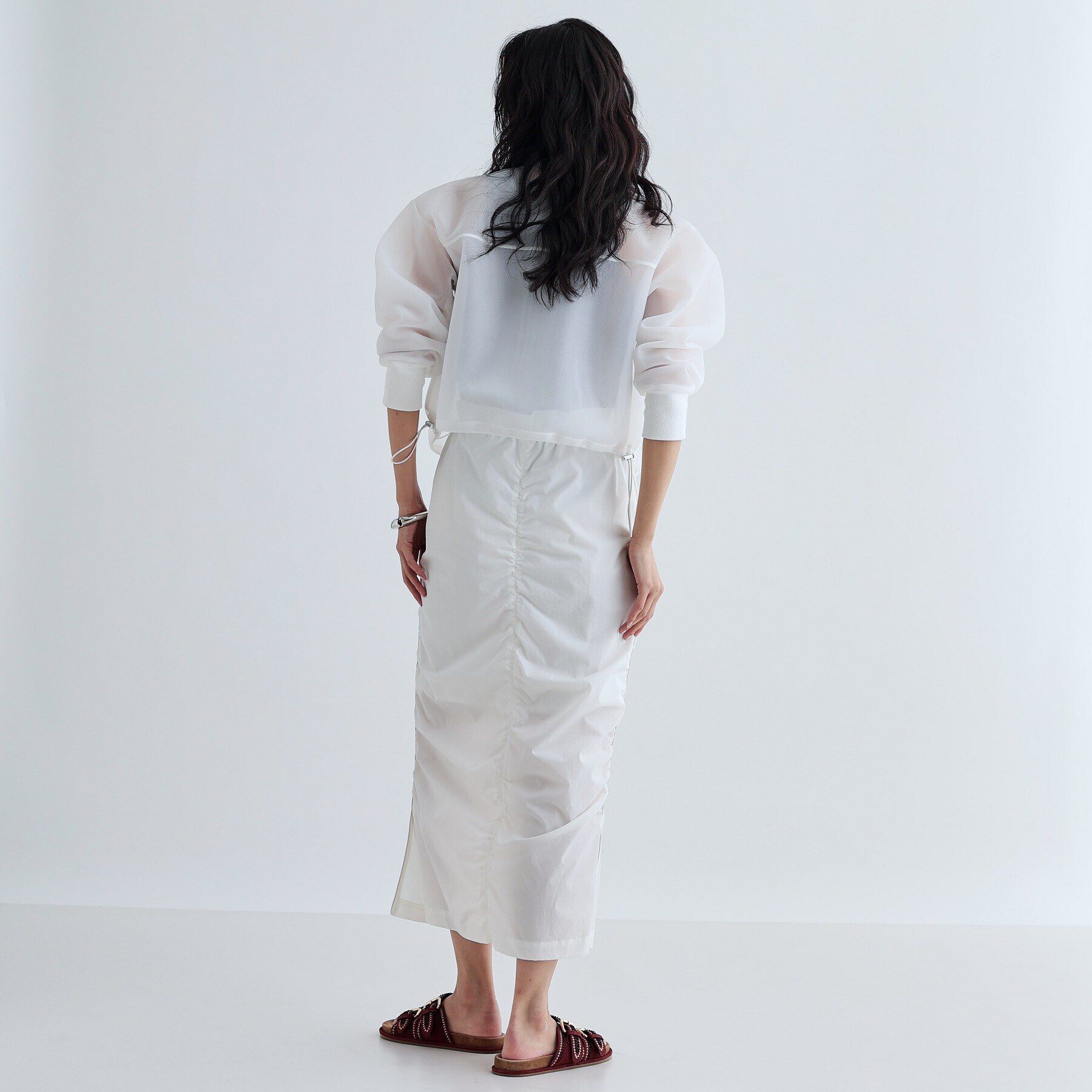 GALLEST「シャーリングナイロンスカート」|スカート|