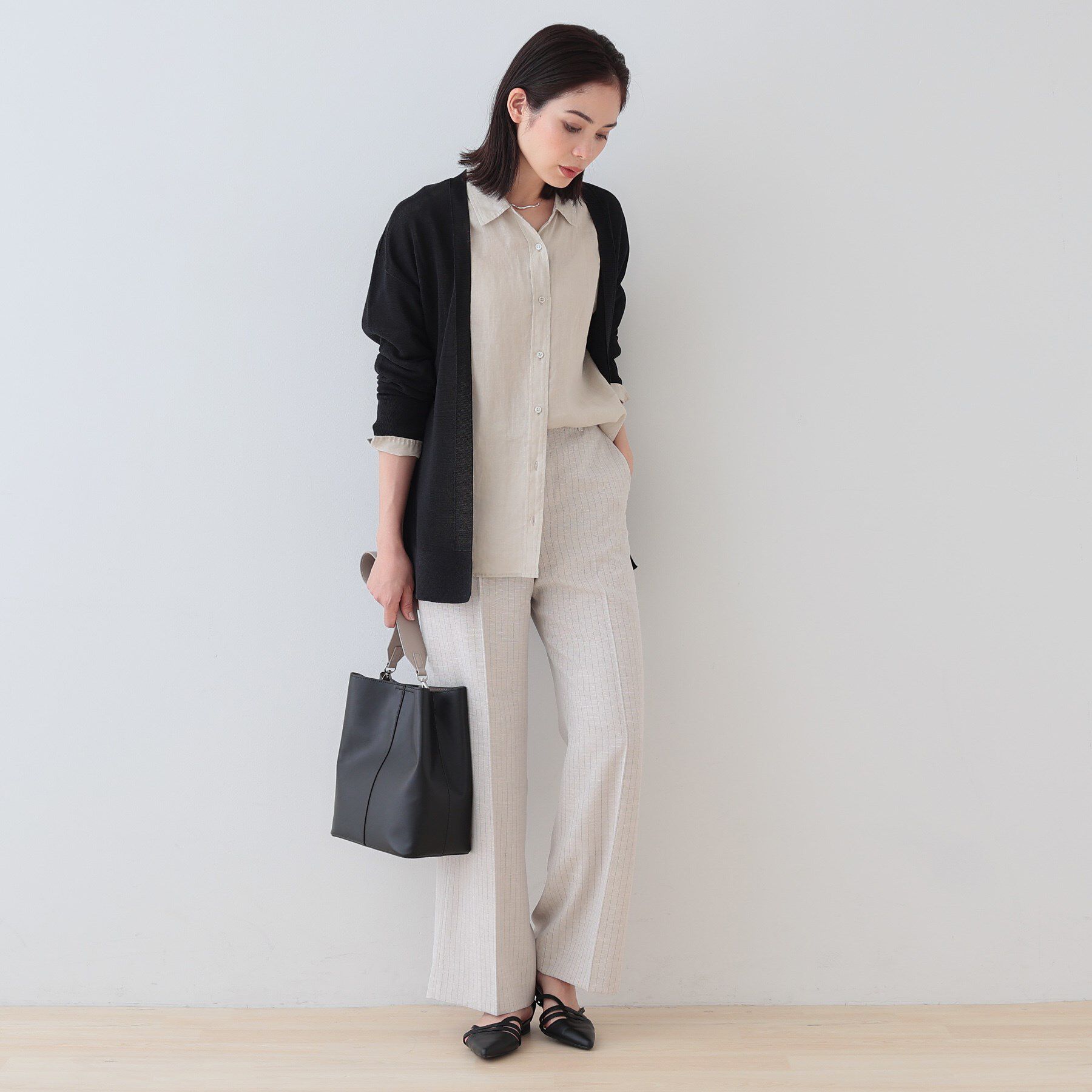 INDIVI「【洗える／和紙混素材】ドライタッチニットカーディガン」|カーディガン|