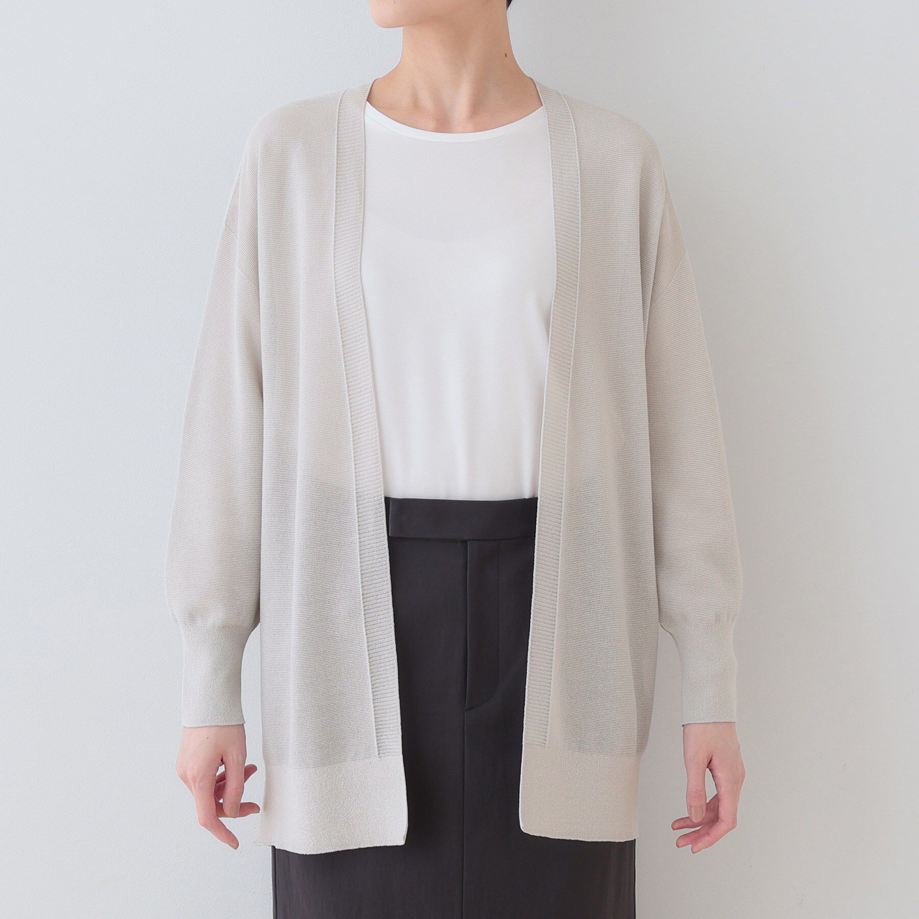 INDIVI「【洗える／和紙混素材】ドライタッチニットカーディガン」|カーディガン|
