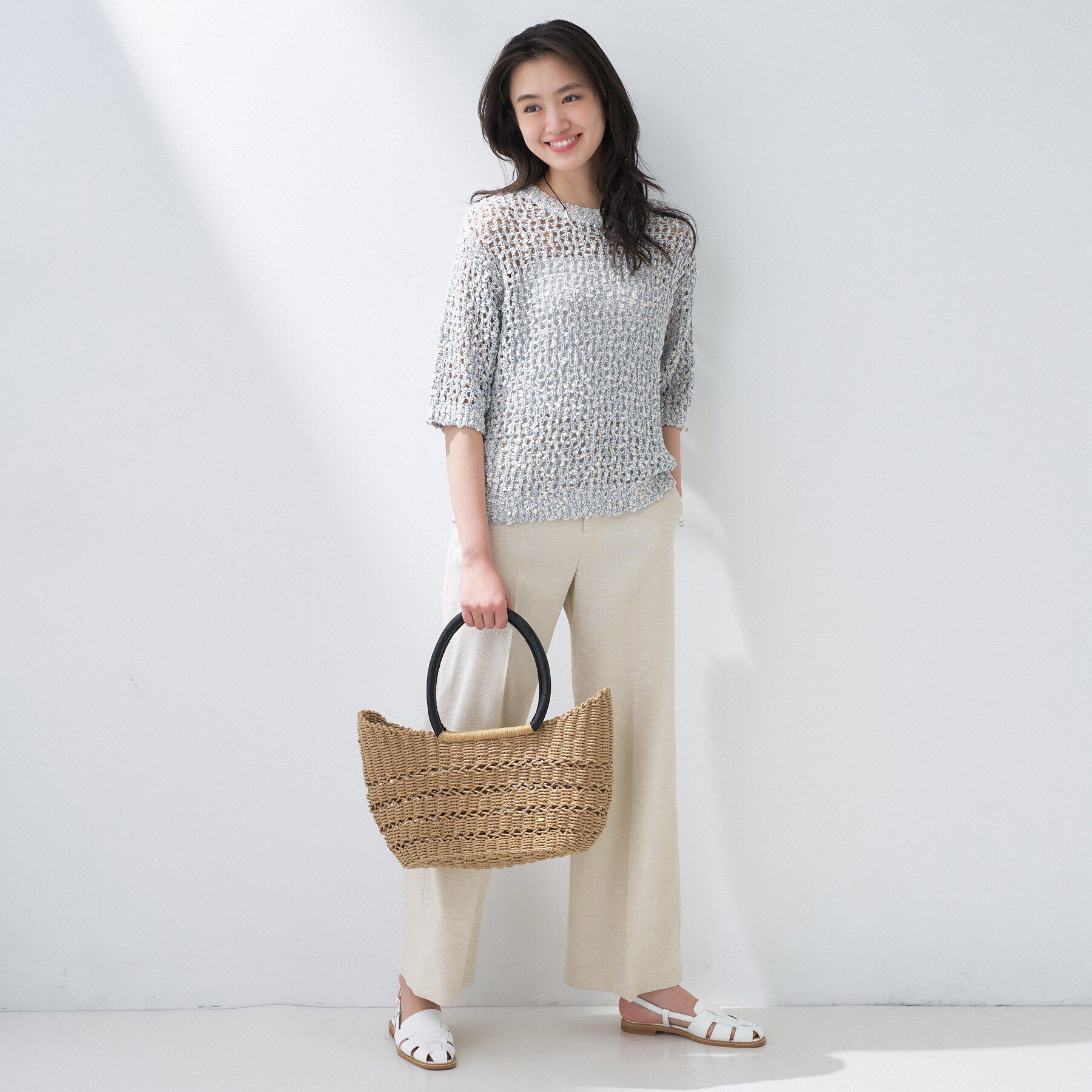 INDIVI「【こなれSETUP】リネンライクワイドパンツ」|その他|