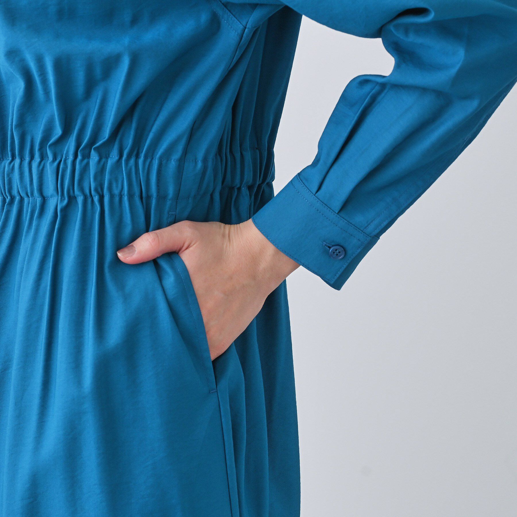 INDIVI「【洗える／2WAY】ワッシャー素材シャツ羽織りワンピース」|ワンピース|