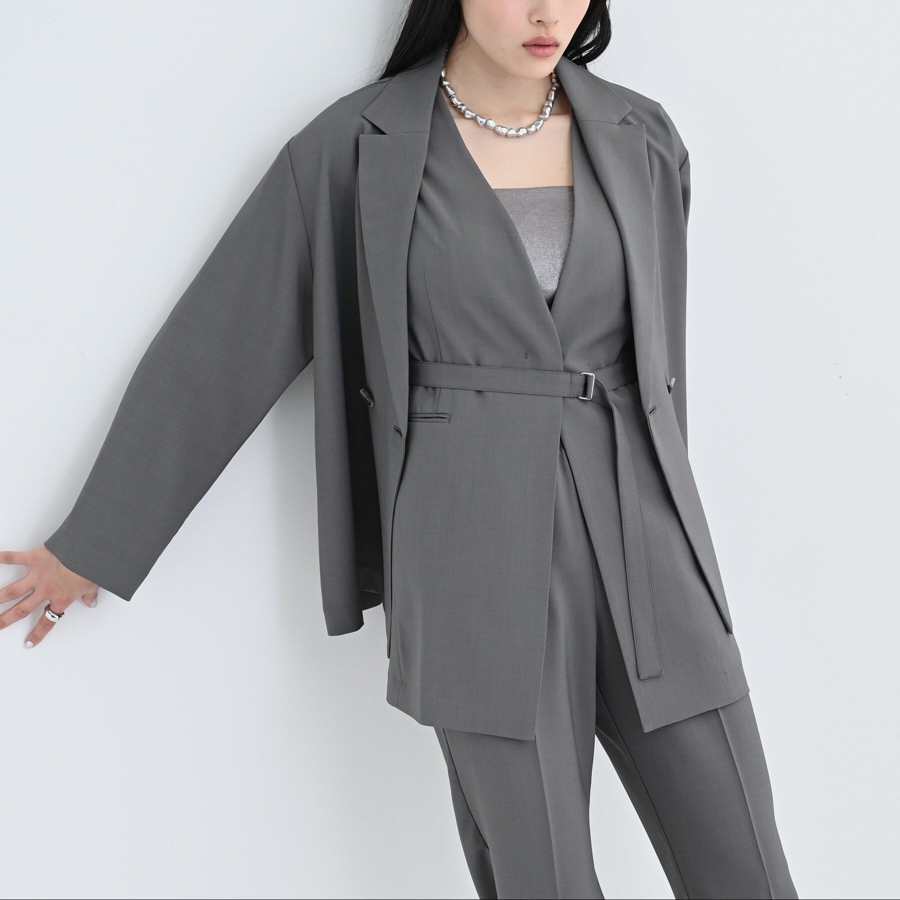 GALLEST「【セットアップ可】ナローベルテッドジレ【カセット服/オケージョン/通勤】」|ベスト・ジレ|