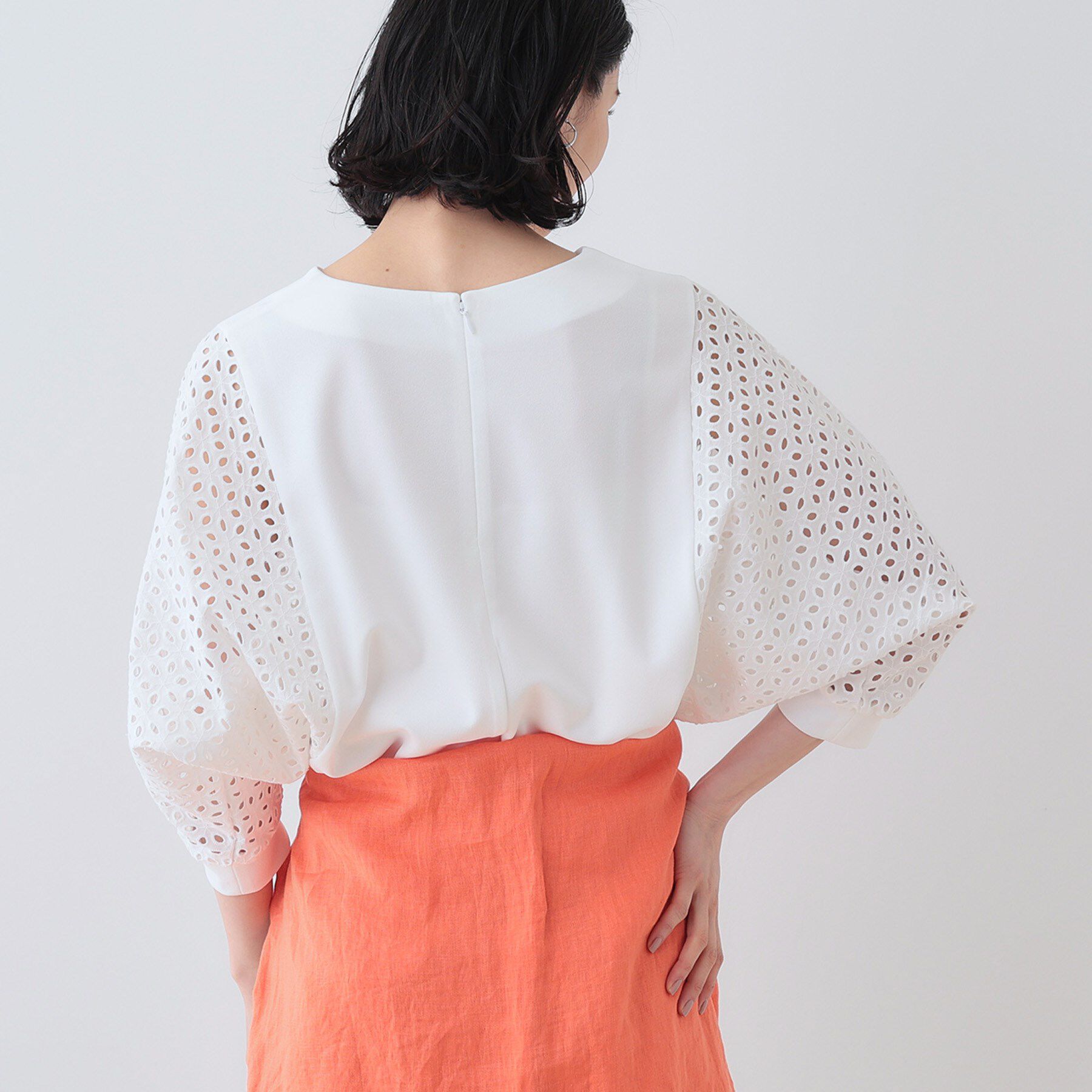 INDIVI「【洗える／体型カバー】レースコンビトップス」|Tシャツ・カットソー|