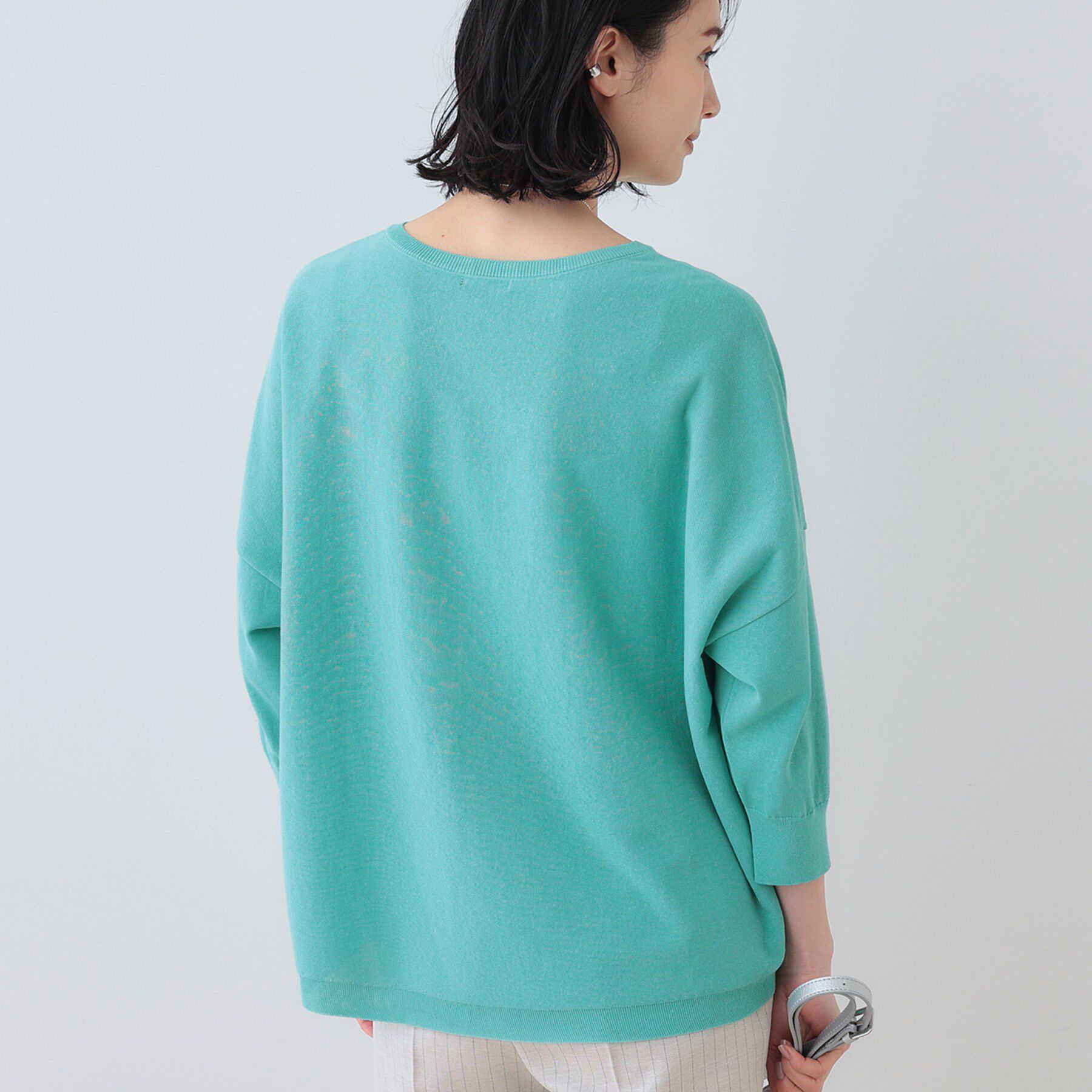 INDIVI「【洗える】コットンリネン ドルマンニット」|ニット・セーター|