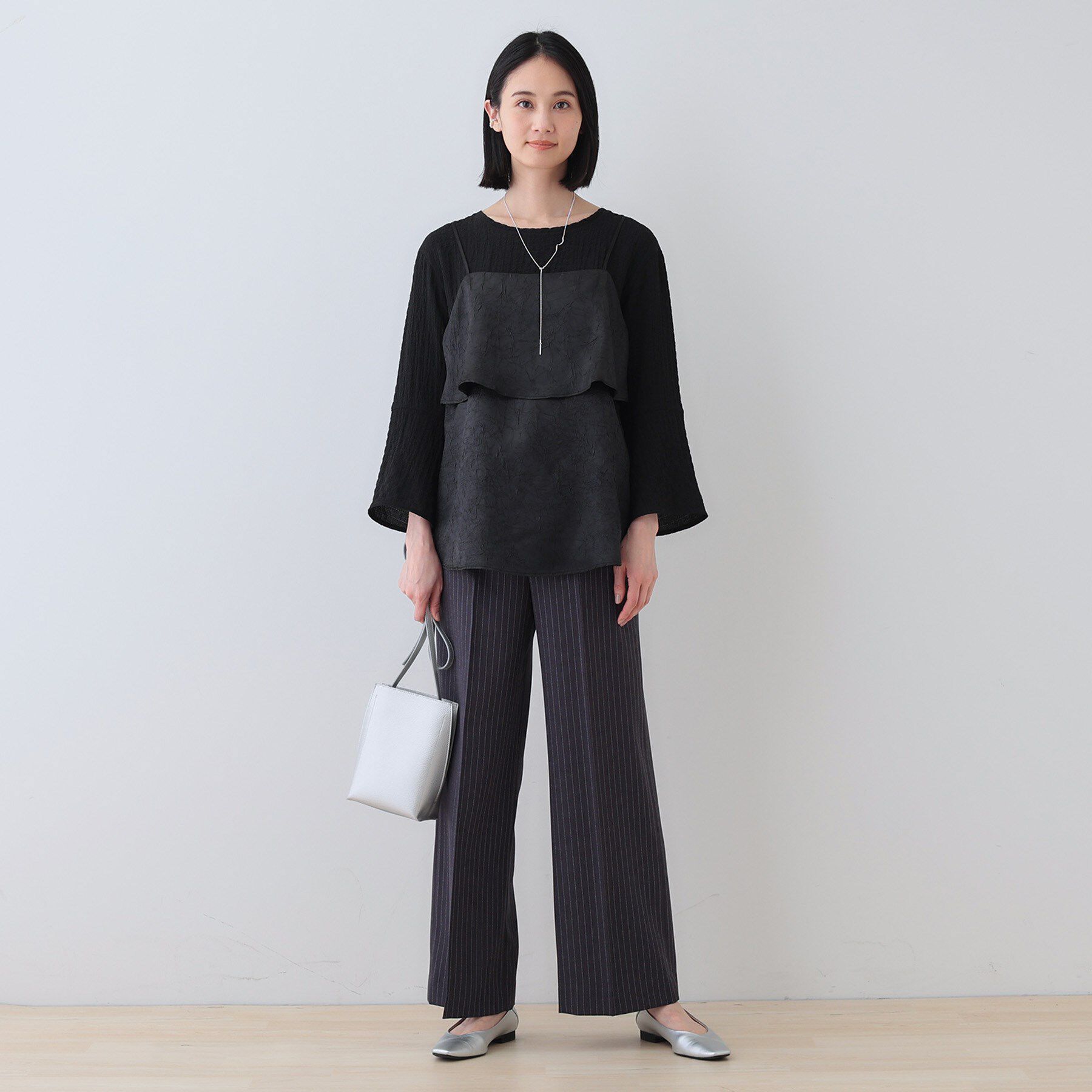 INDIVI「【2点セット／洗える】カセット服 キャミ＆ブラウス セットトップス」|その他|