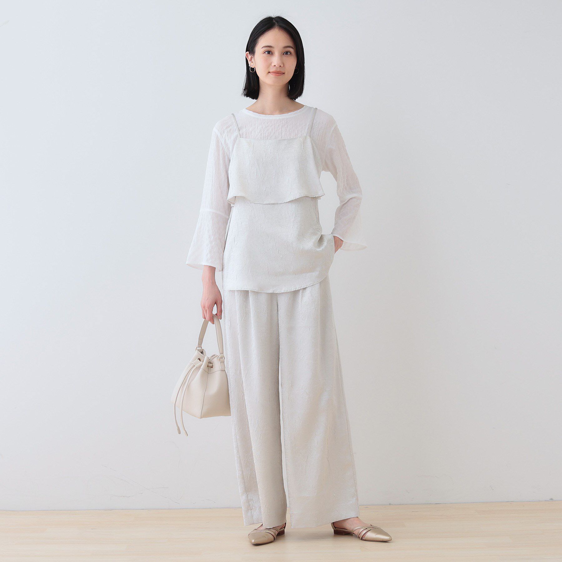 INDIVI「【2点セット／洗える】カセット服 キャミ＆ブラウス セットトップス」|その他|