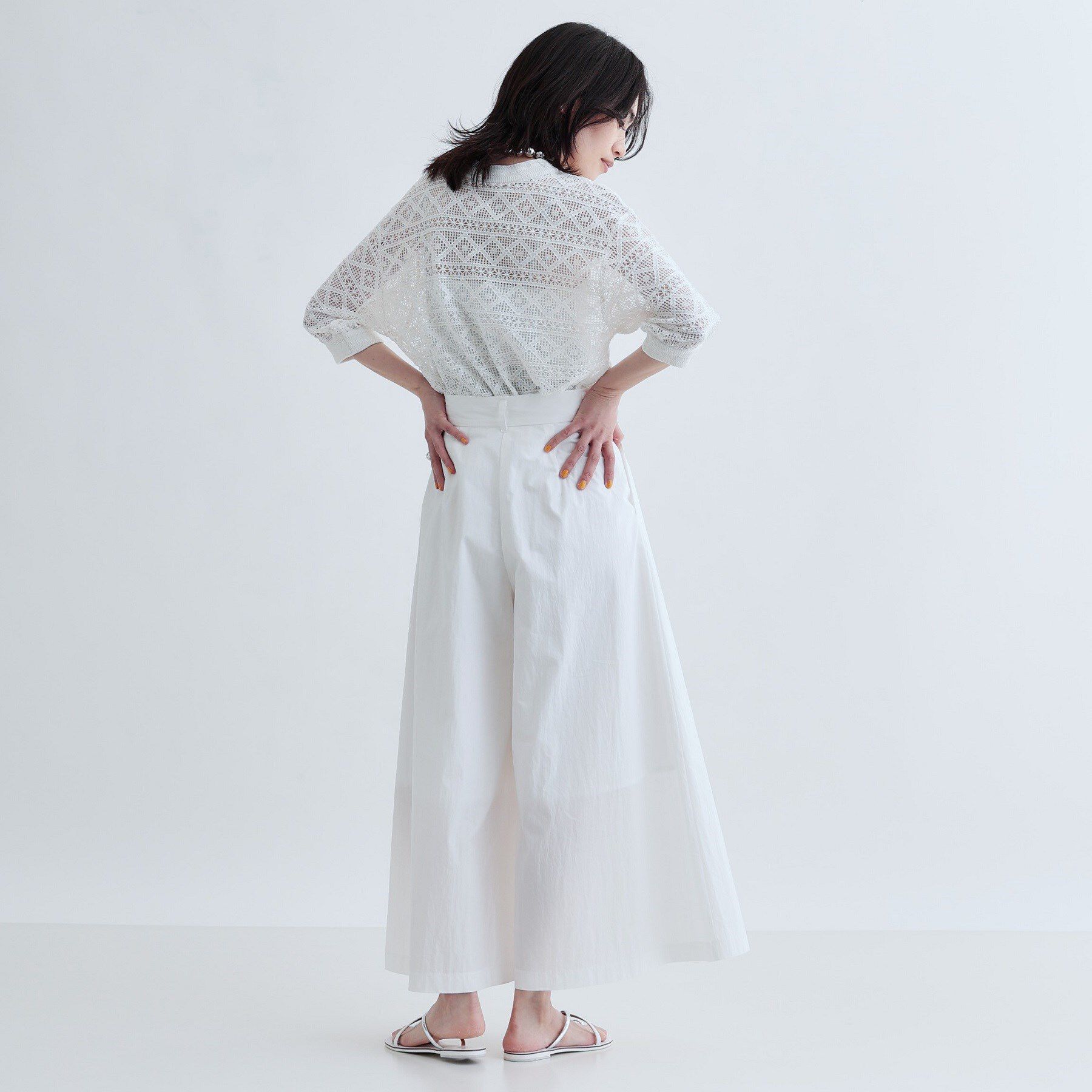 GALLEST「【セットアップ可能】ペーパーライクタックフレアパンツ」|その他|