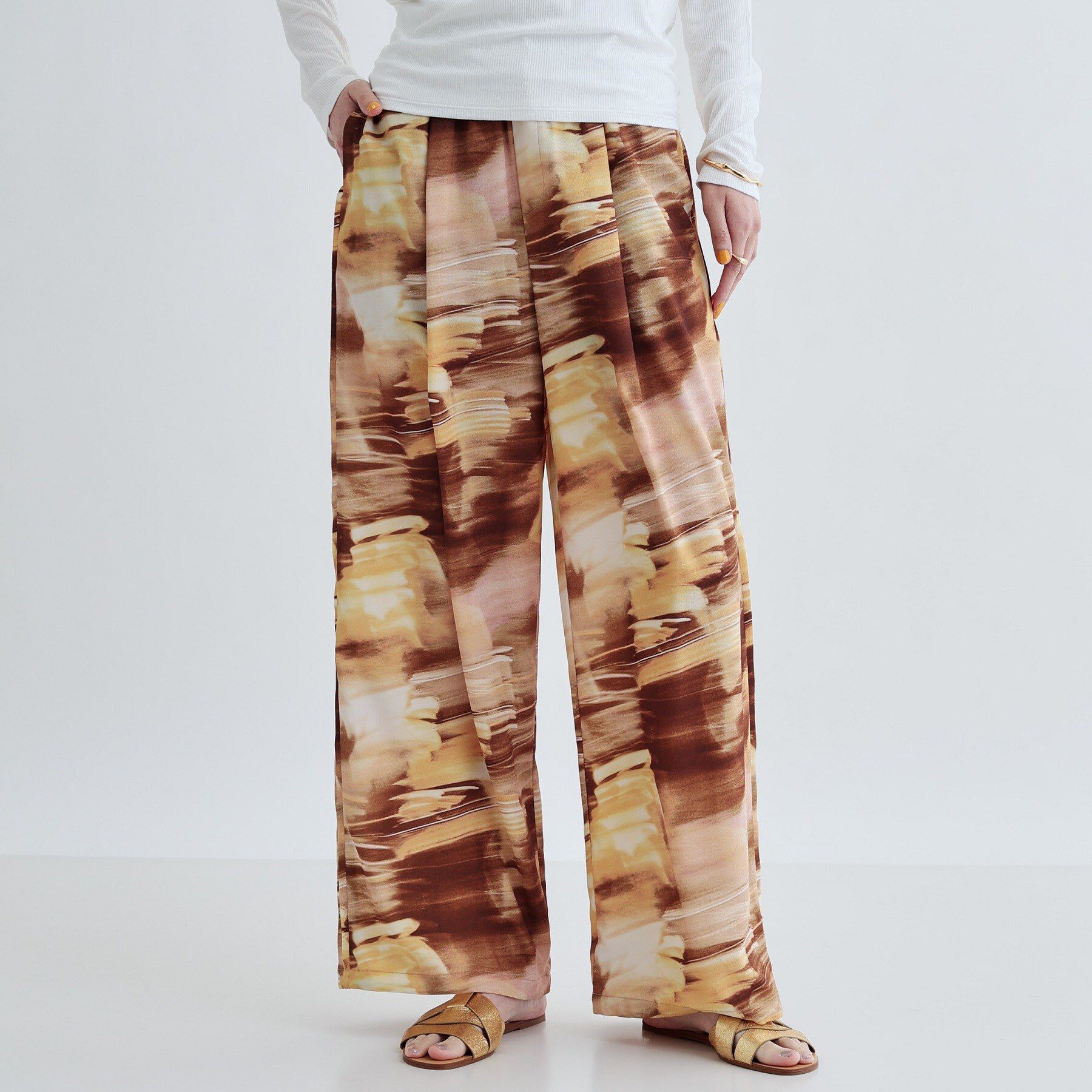 GALLEST「プリントイージーワイドストレートパンツ」|その他|