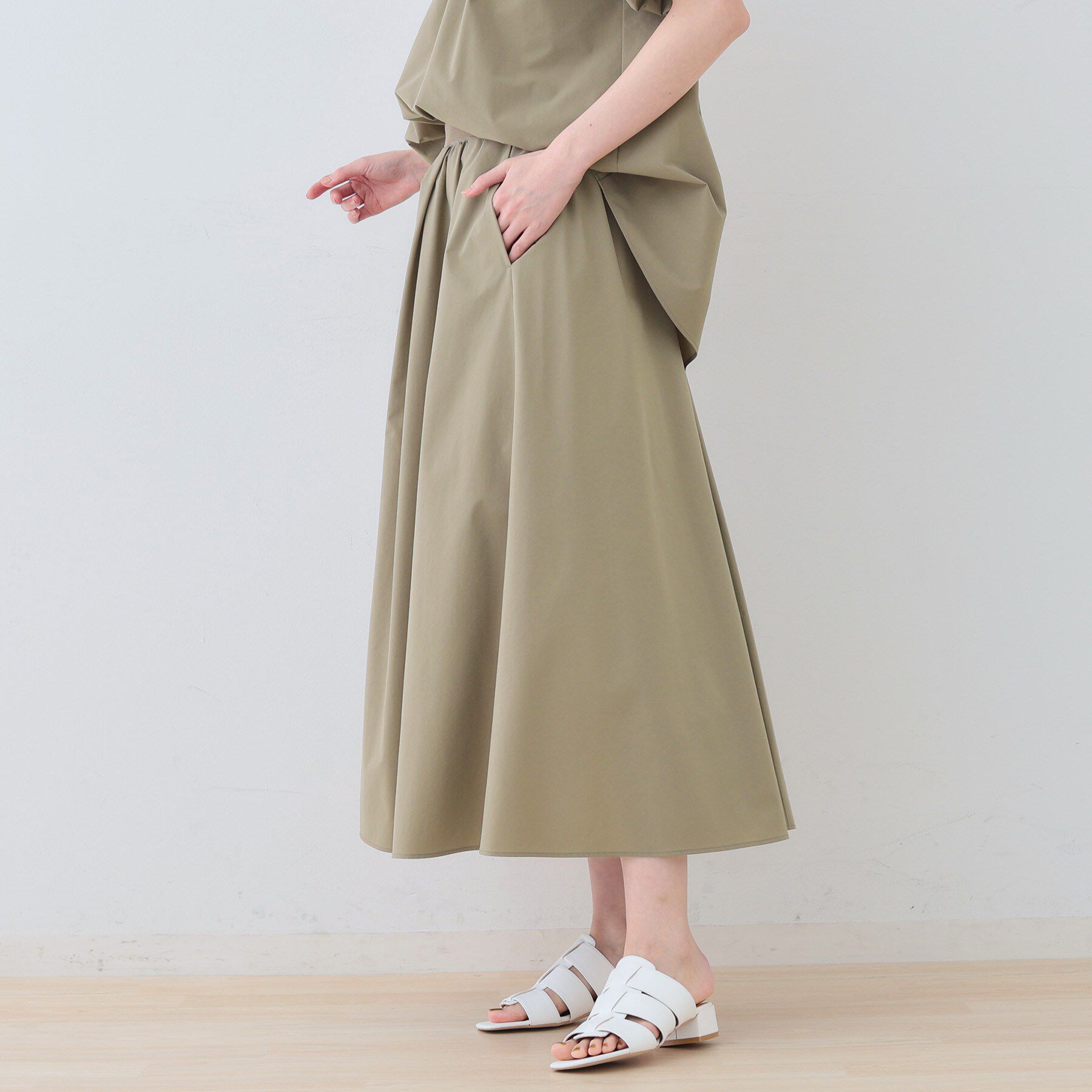 INDIVI「【通気性◎撥水／UVケア／SETUP可能】アクティブスカート」|スカート|