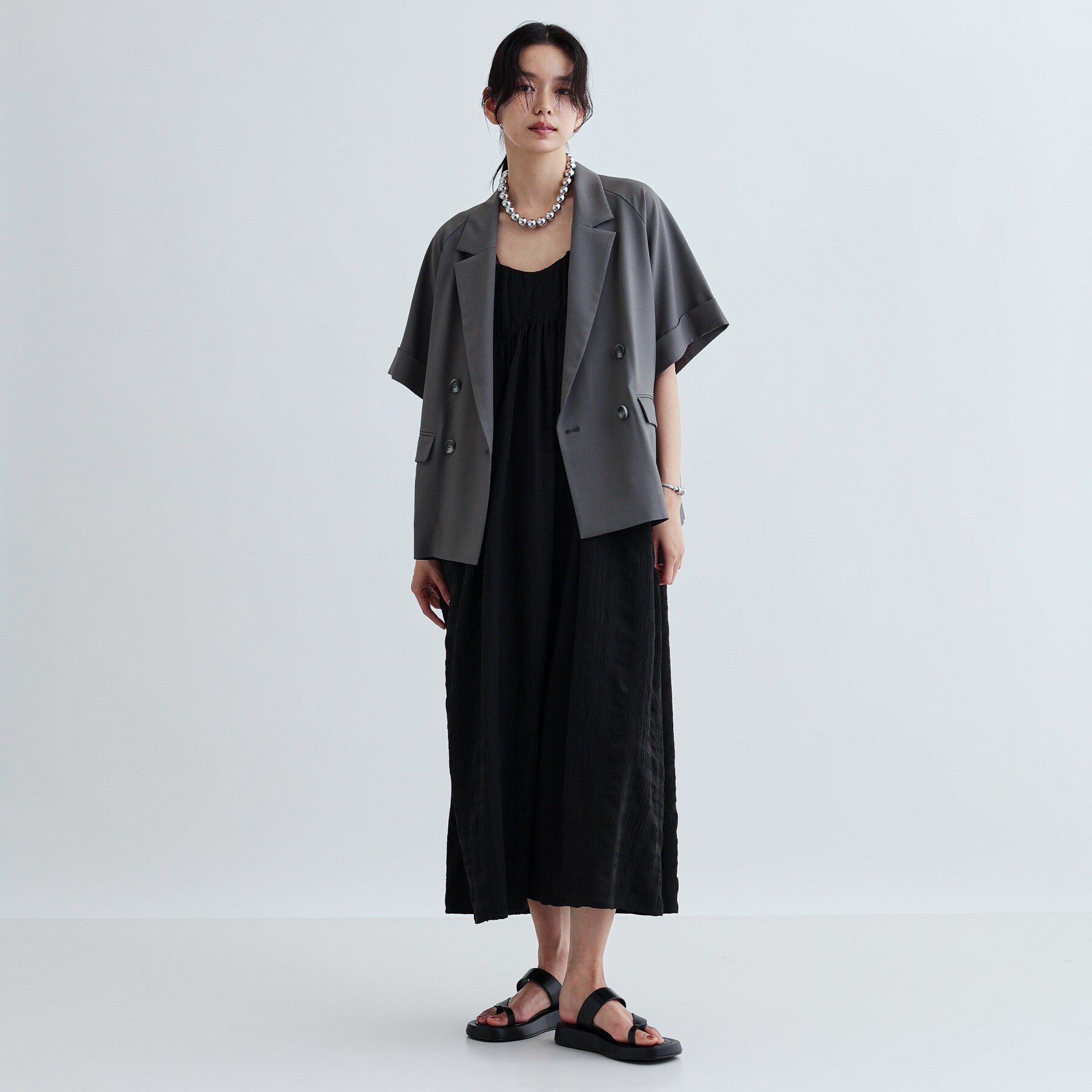 GALLEST「【セットアップ対応】イージーダブルブレスト半袖ジャケット」|テーラードジャケット|