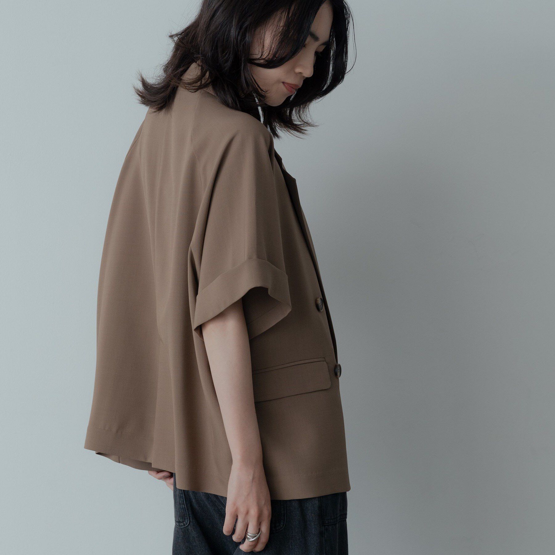 GALLEST「【セットアップ対応】イージーダブルブレスト半袖ジャケット」|テーラードジャケット|