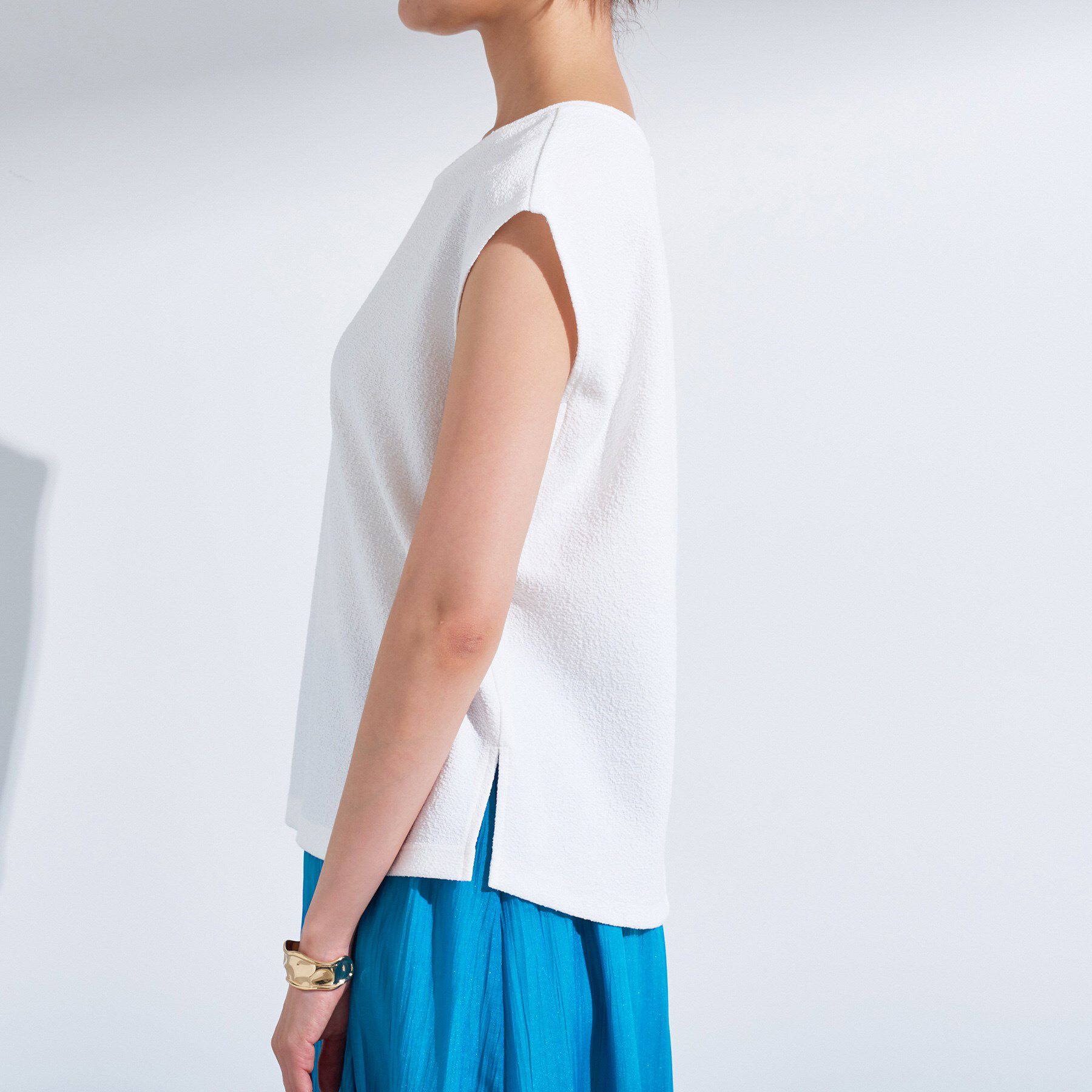 INDIVI「【2点セット／着回し◎】ノースリーブ＆ティアードスカート カセット服」|ワンピース|