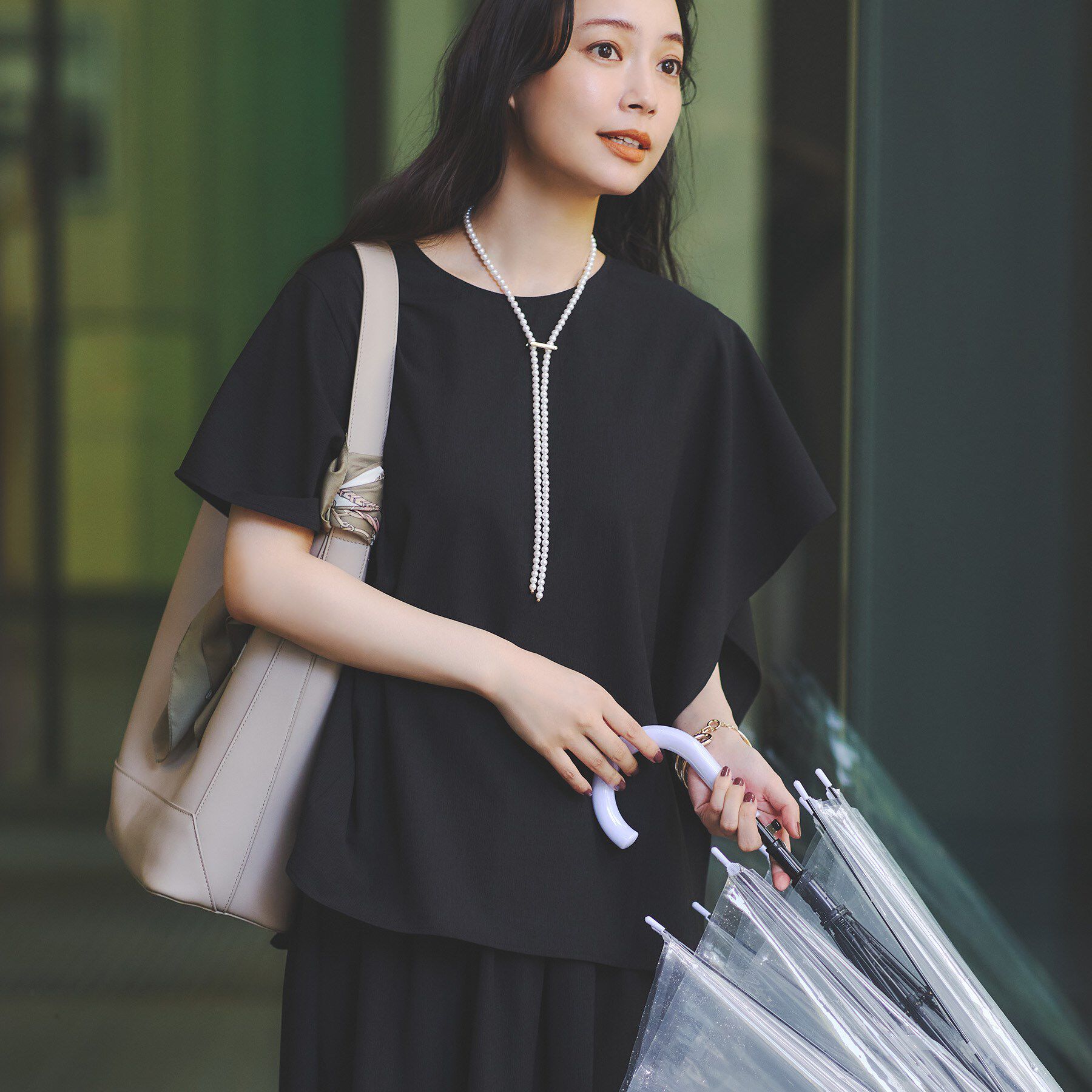 INDIVI「【体型カバー】スクエアブラウス」|シャツ・ブラウス|