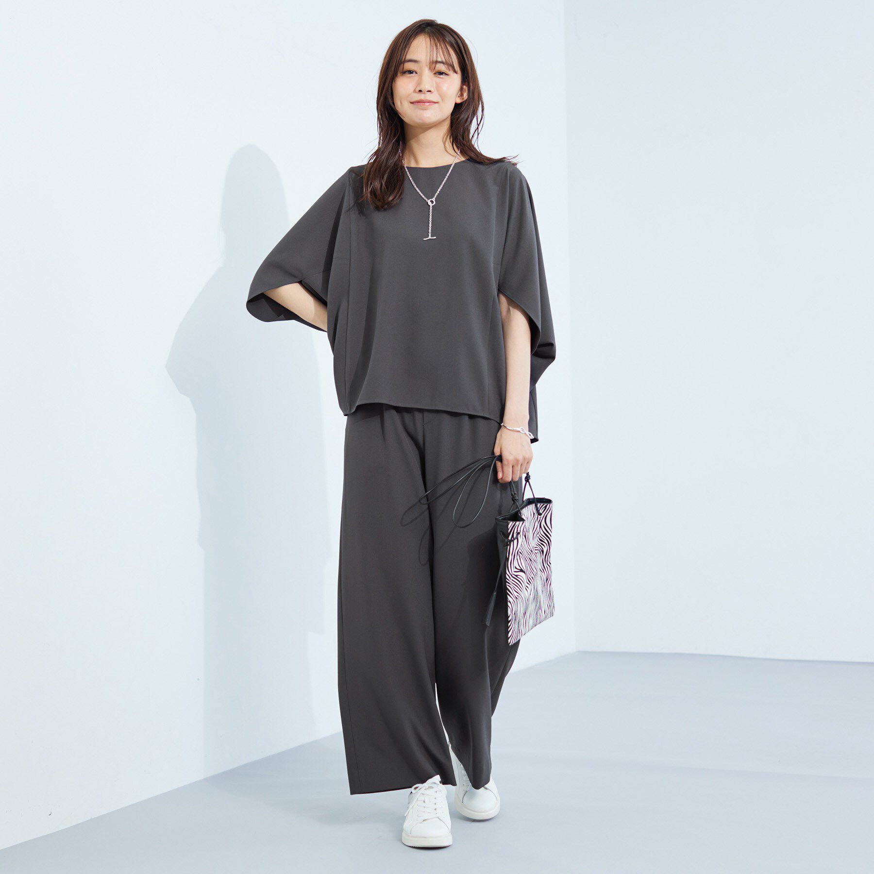 INDIVI「【体型カバー/SETUP可能】ジョーゼット　ドルマンブラウス」|シャツ・ブラウス|