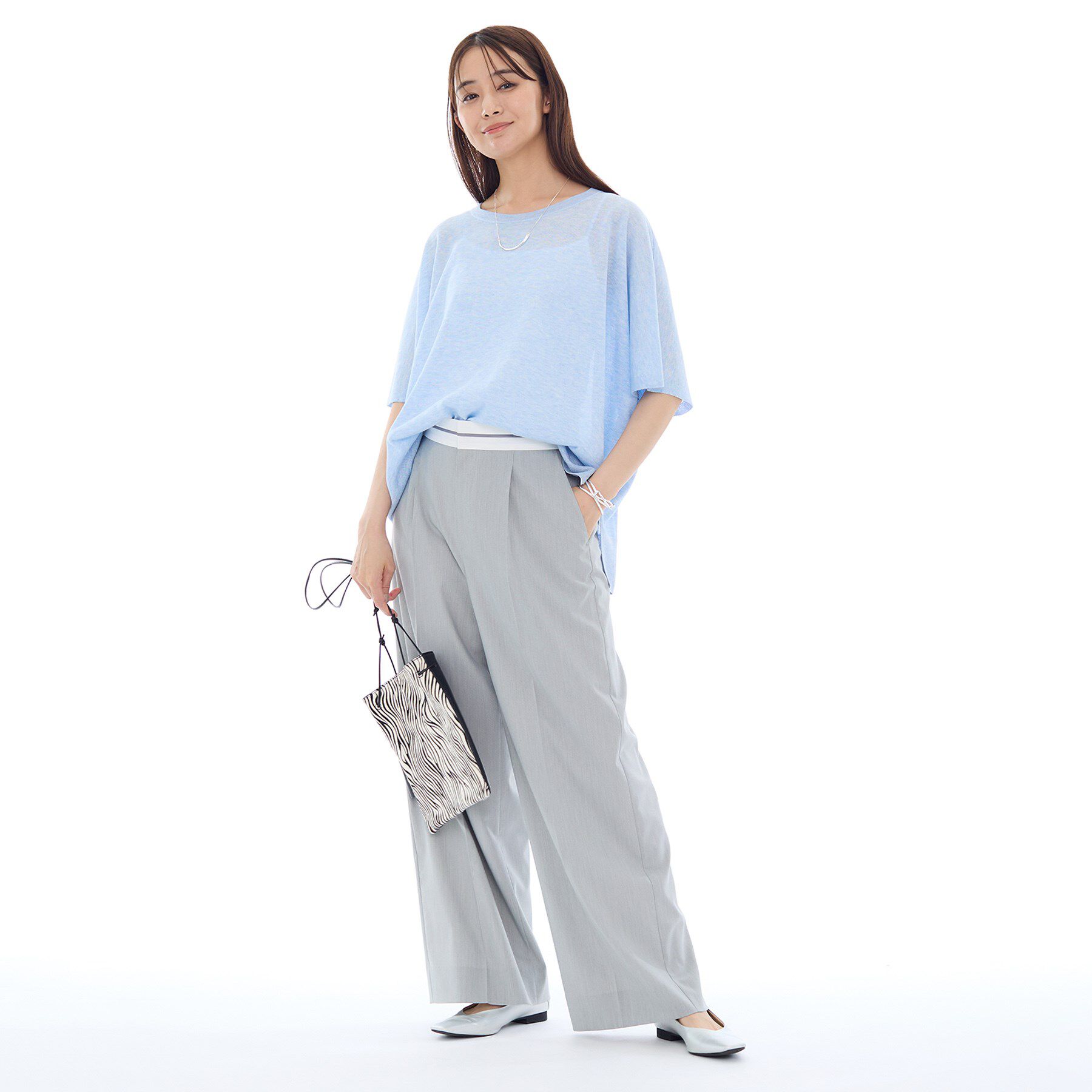 INDIVI「【洗える／二の腕カバー】バイカラーラメニット」|ニット・セーター|