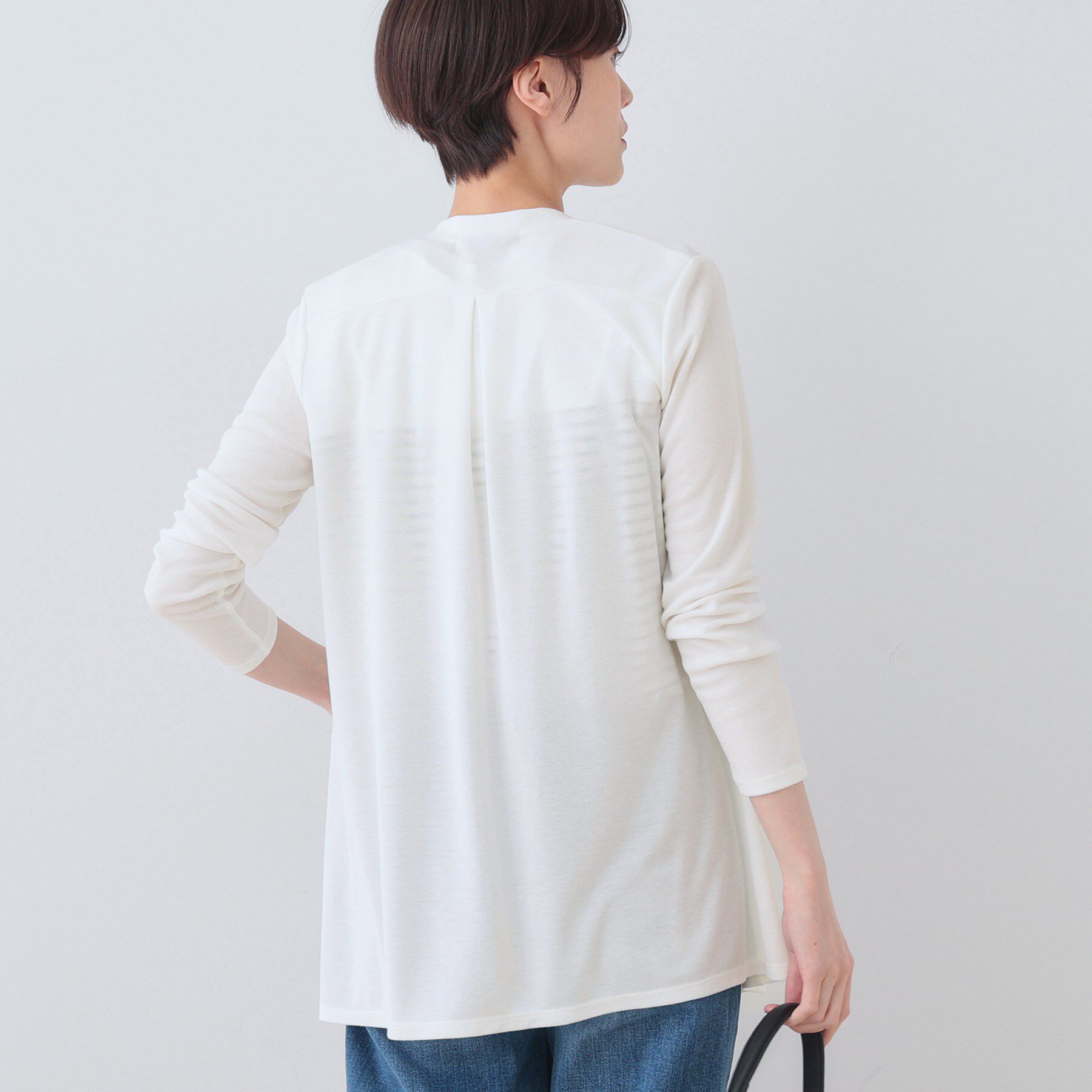 INDIVI「【洗える】着流しジャージカーディガン」|カーディガン|