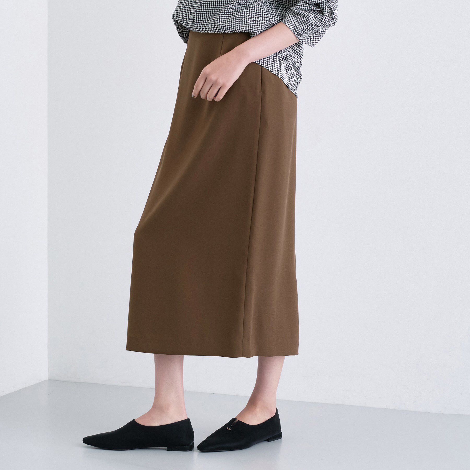 INDIVI「【洗える／UVケア／吸汗速乾】ジョーゼットナロースカート」|スカート|