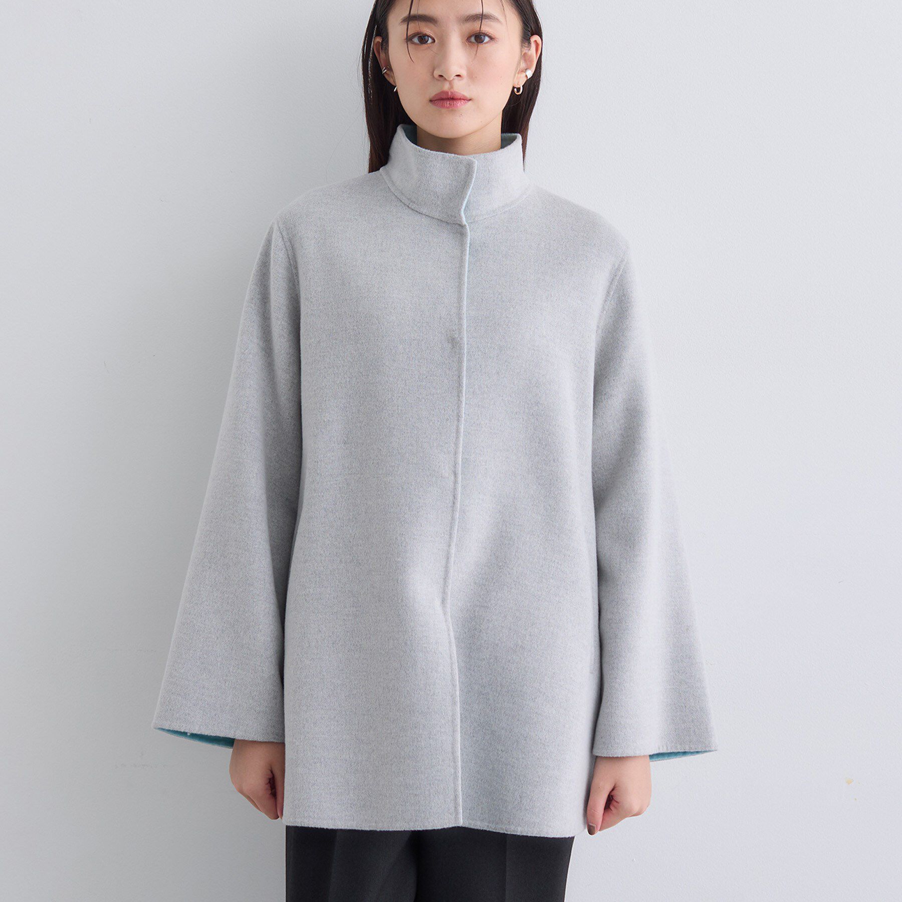 INDIVI「【配色デザイン／ミドル丈】ウールリバー テントラインコート」|その他|