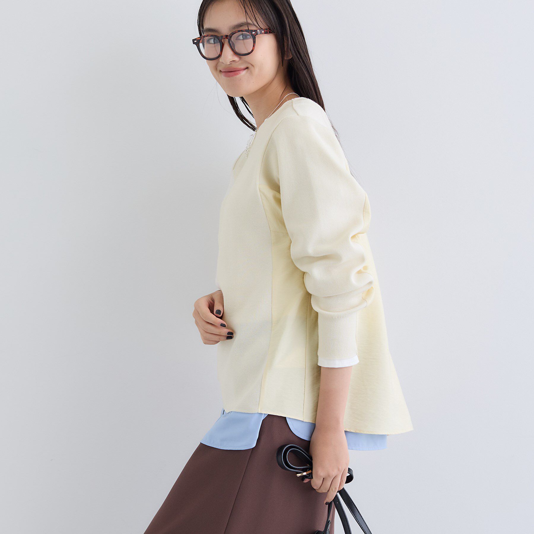 INDIVI「【洗える／選べる8色】トーンアップニット」|ニット・セーター|