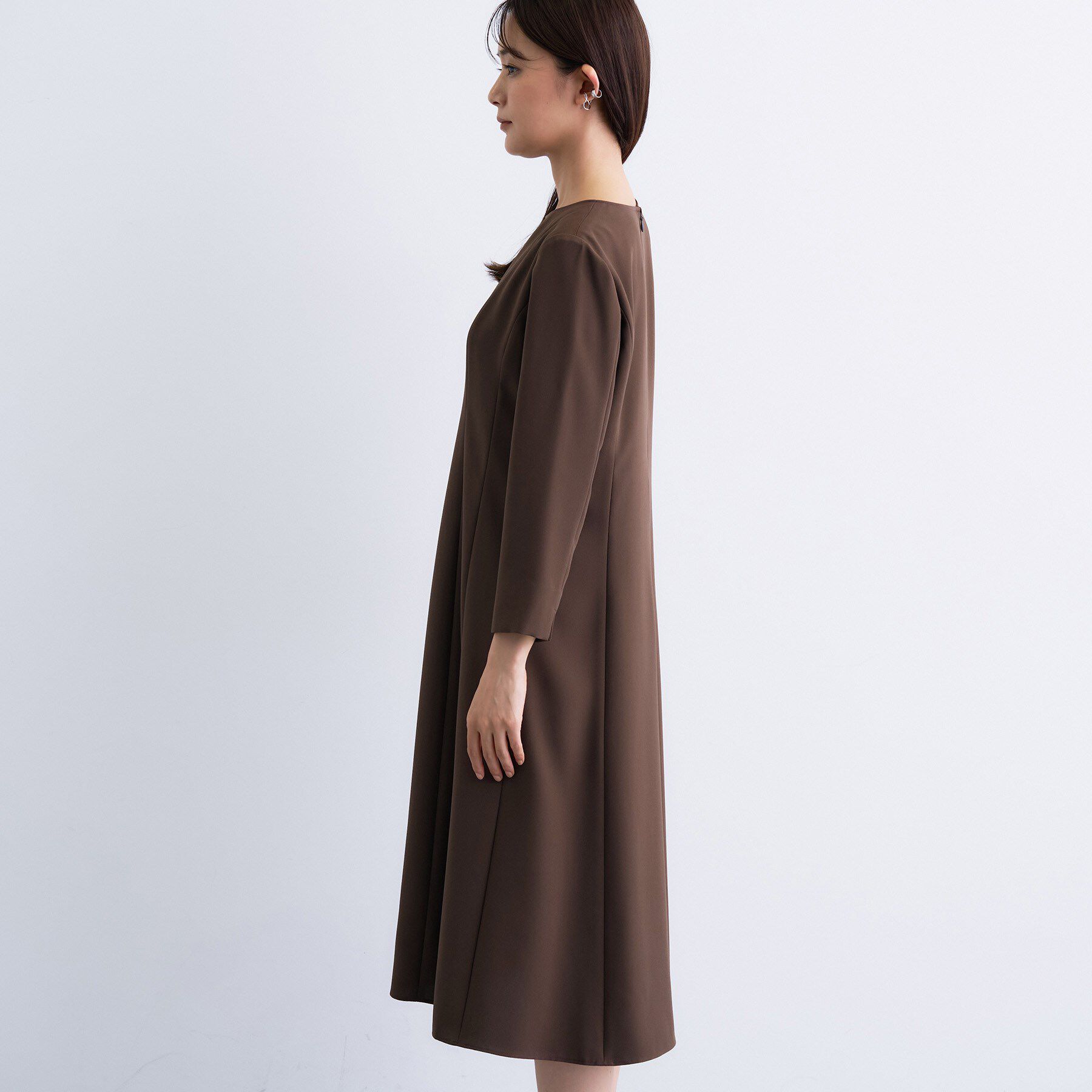 INDIVI「【洗える／UVケア】ジョーゼットフレアワンピース」|ワンピース|