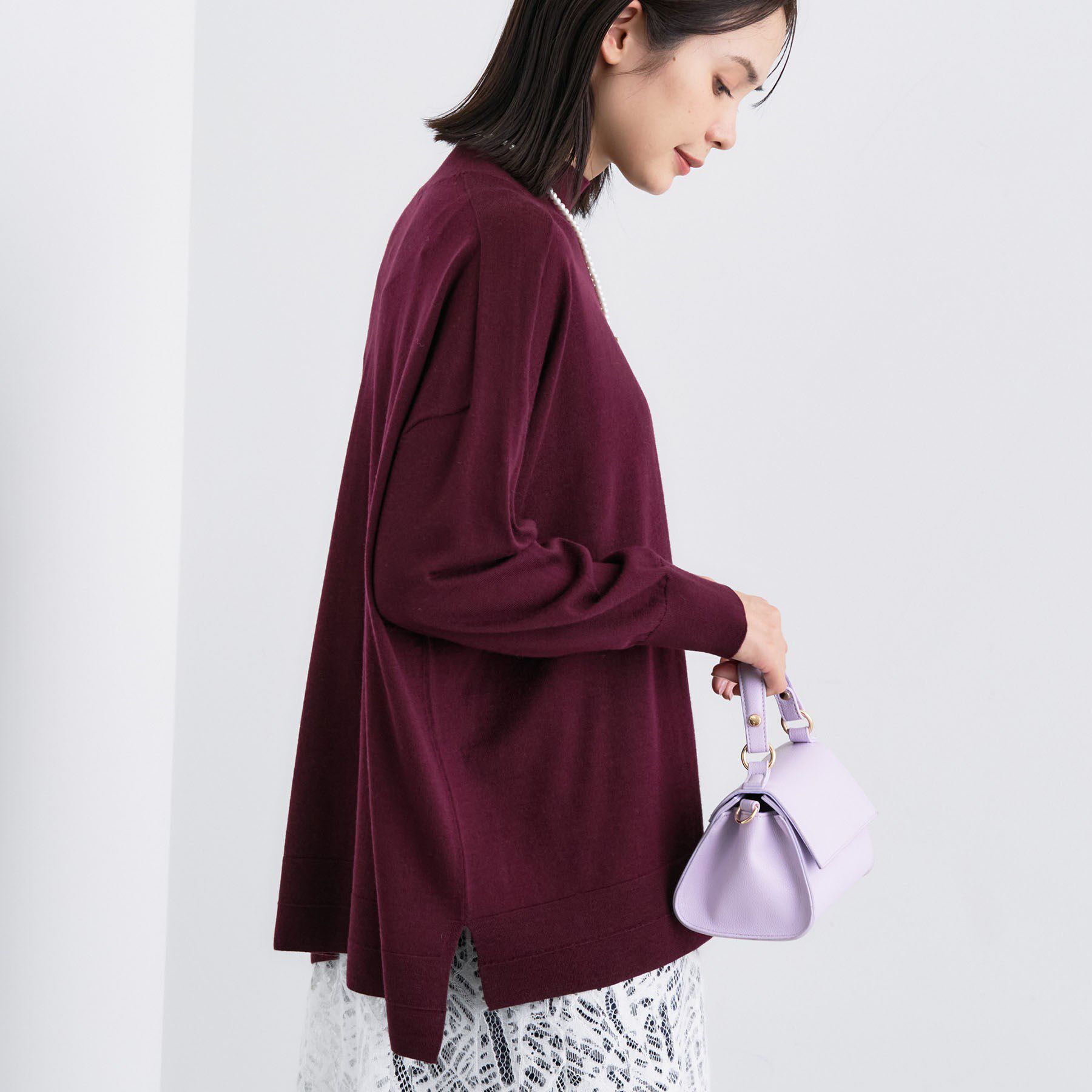 INDIVI「【洗える／毛玉になりにくい】エクストラファインウール ハイネックニット」|ニット・セーター|