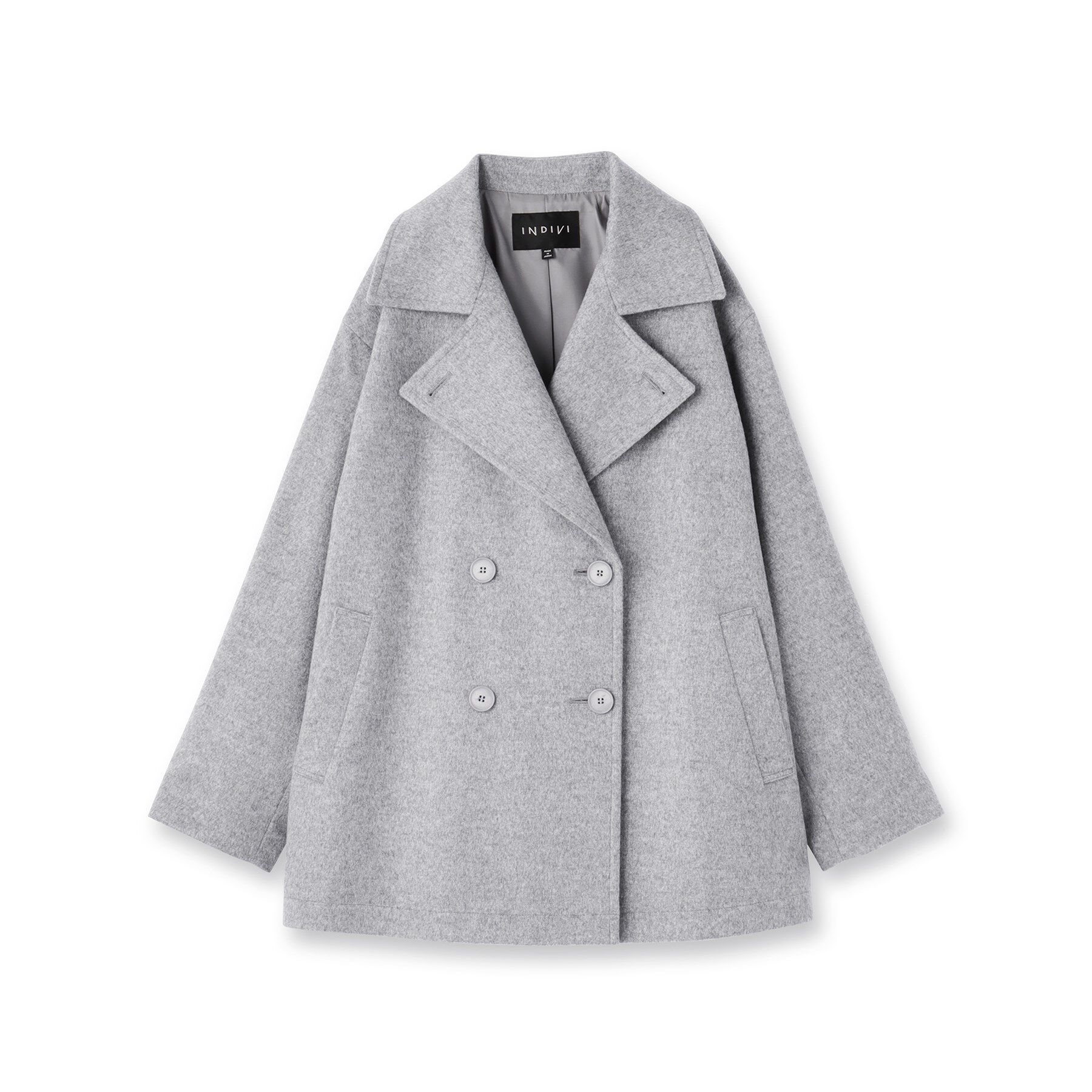 INDIVI「【軽やか／ゆったり】ウール混ショートトレンチコート」|トレンチコート|