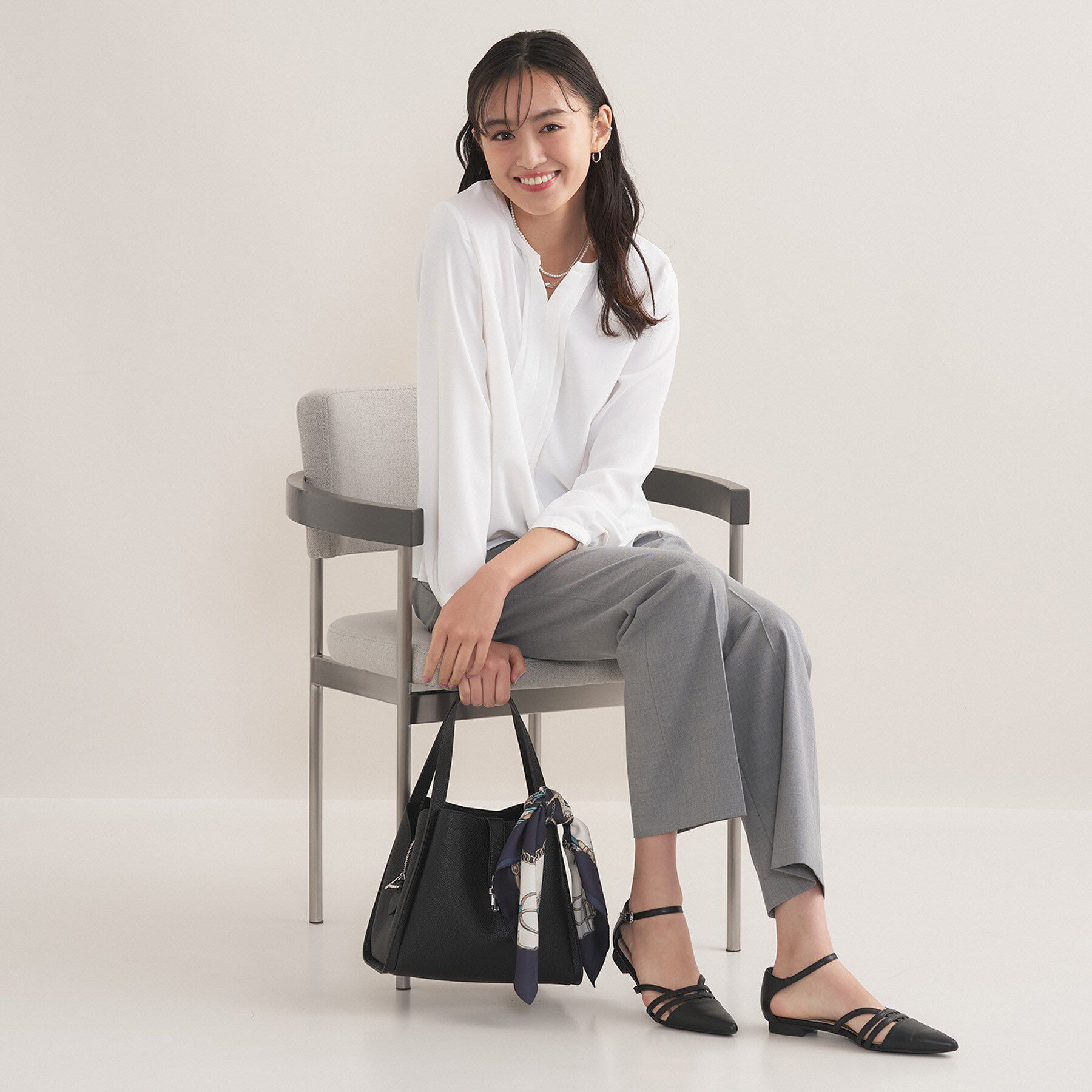 INDIVI「【洗える／透けにくい】ジオメ柄プリントブラウス」|シャツ・ブラウス|