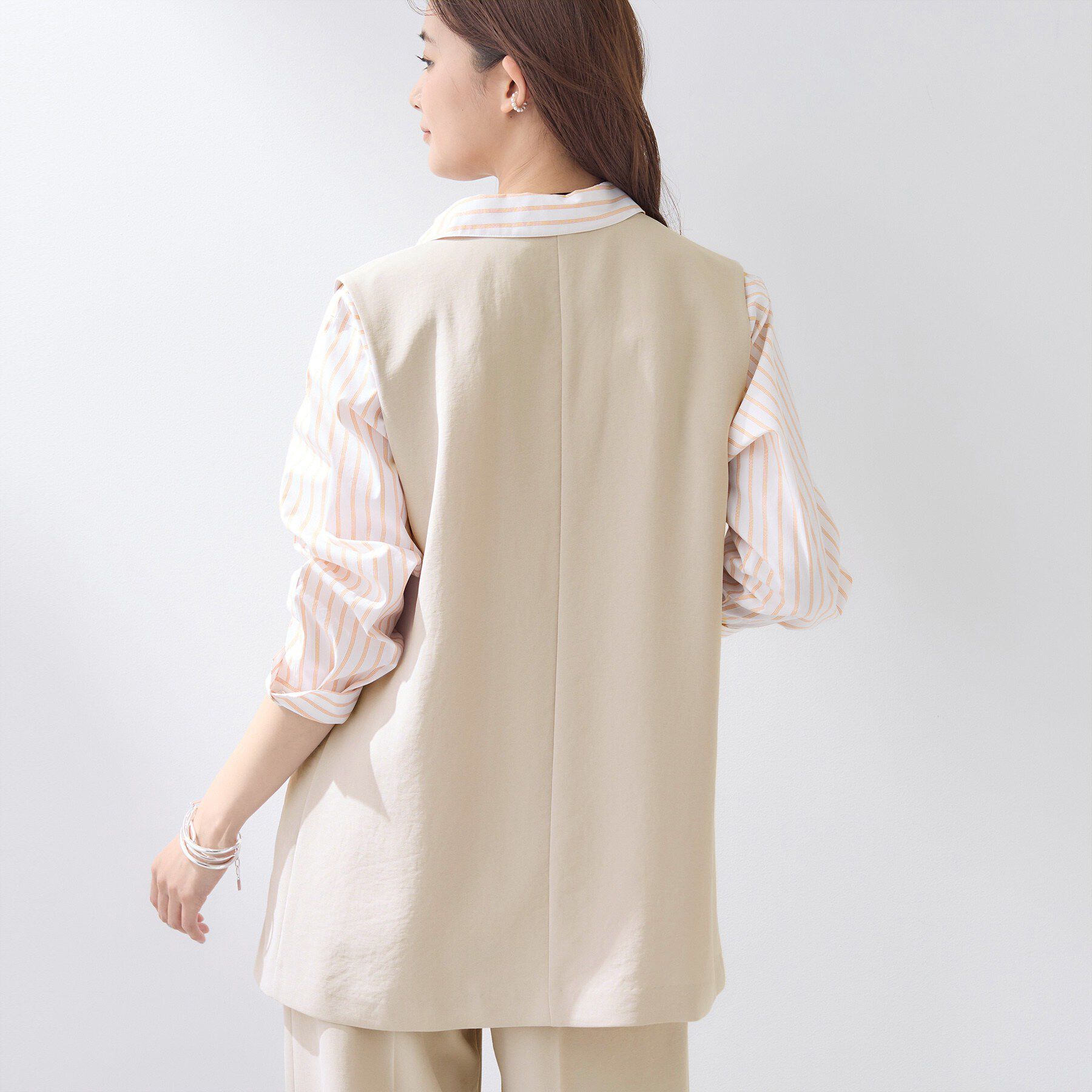 INDIVI「【洗える／多機能／SETUP可】着る日傘ジレジャケット」|ベスト・ジレ|