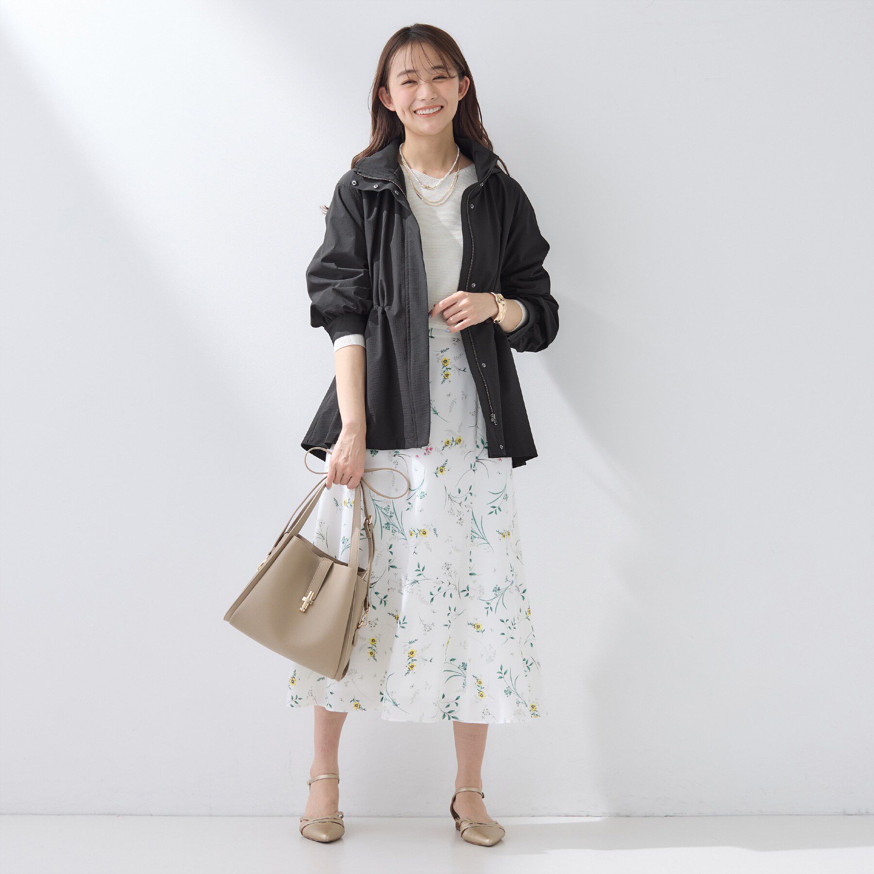 INDIVI「【撥水／フード取外し可】凹凸素材ブルゾン」|ブルゾン・スタジャン|