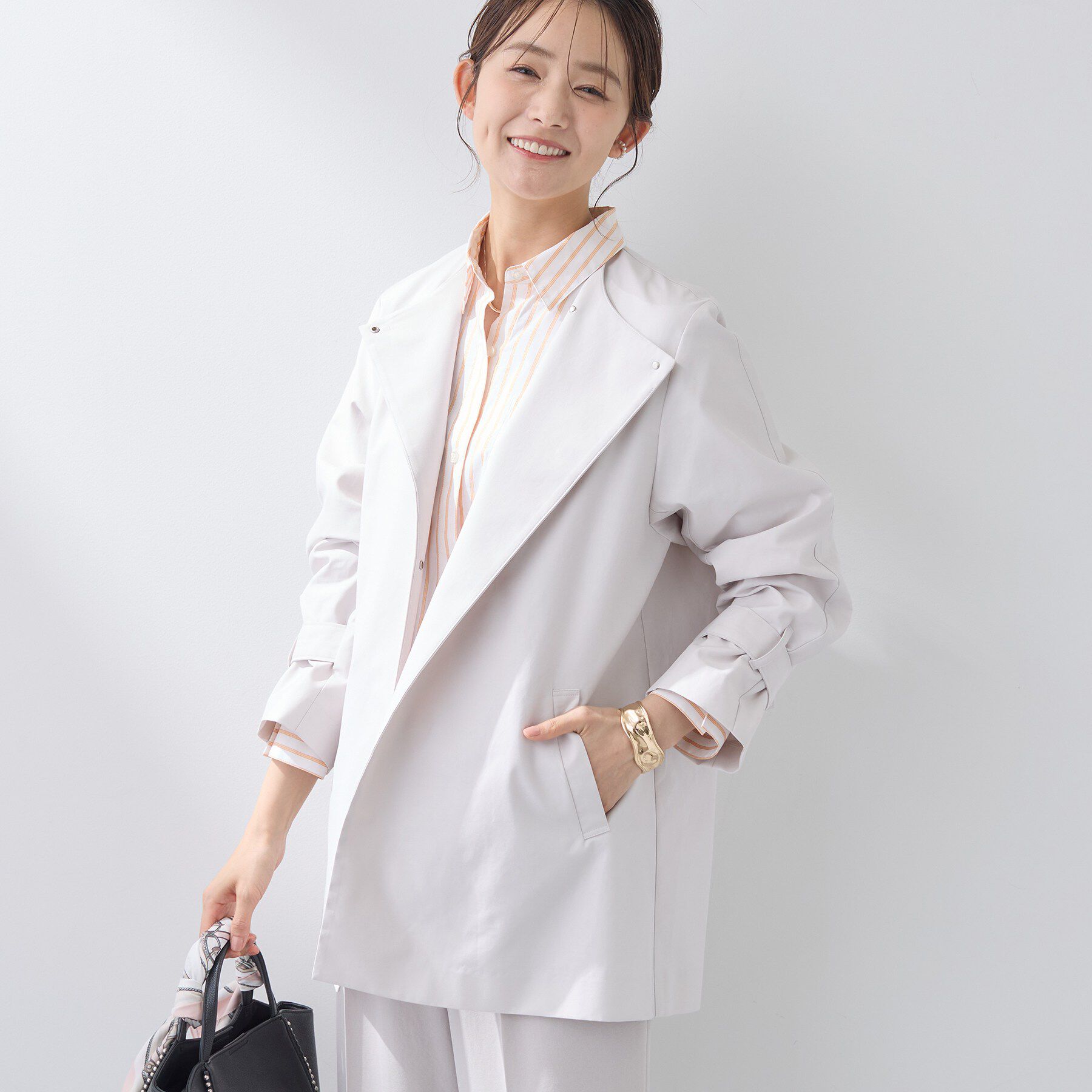 INDIVI「【撥水/軽量】ミドル丈 ミニマルトレンチコート」|トレンチコート|