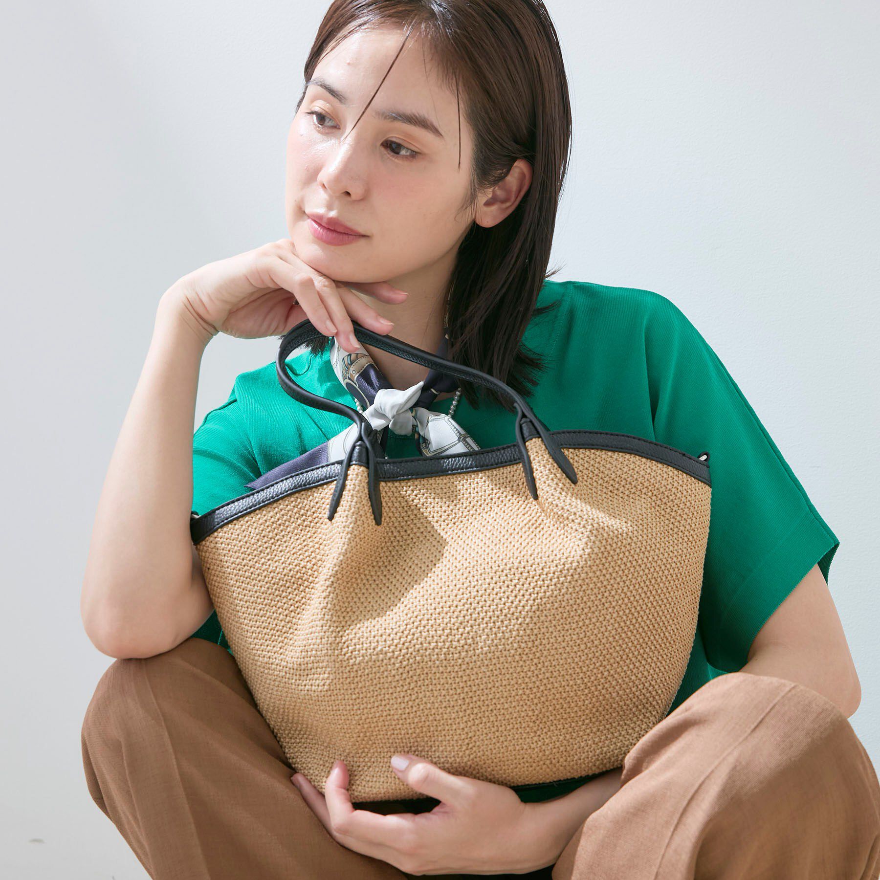 INDIVI「【2WAY】ペーパーミドルバッグ」|トートバッグ|