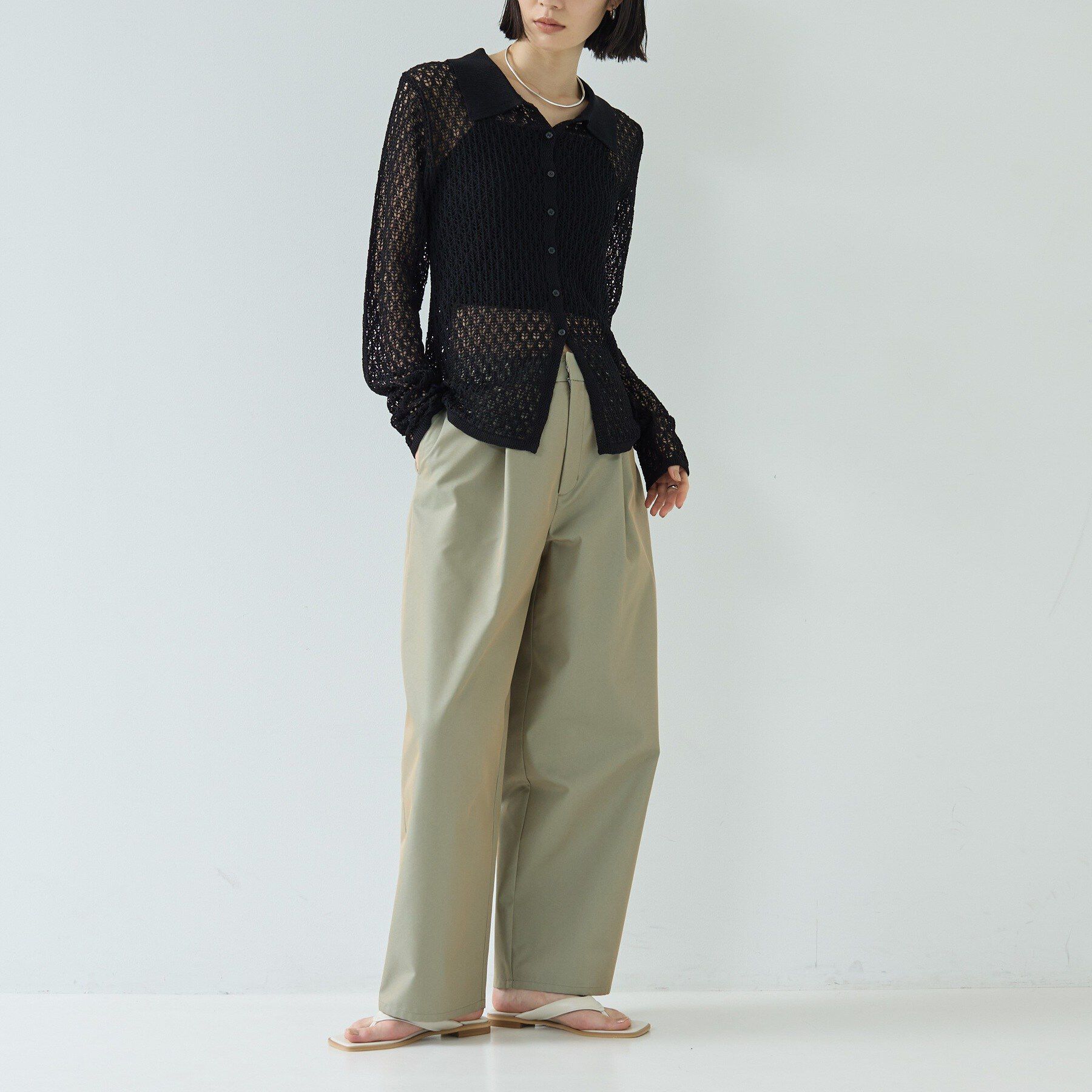 GALLEST「リネンライククロシェポロニット」|ニット・セーター|