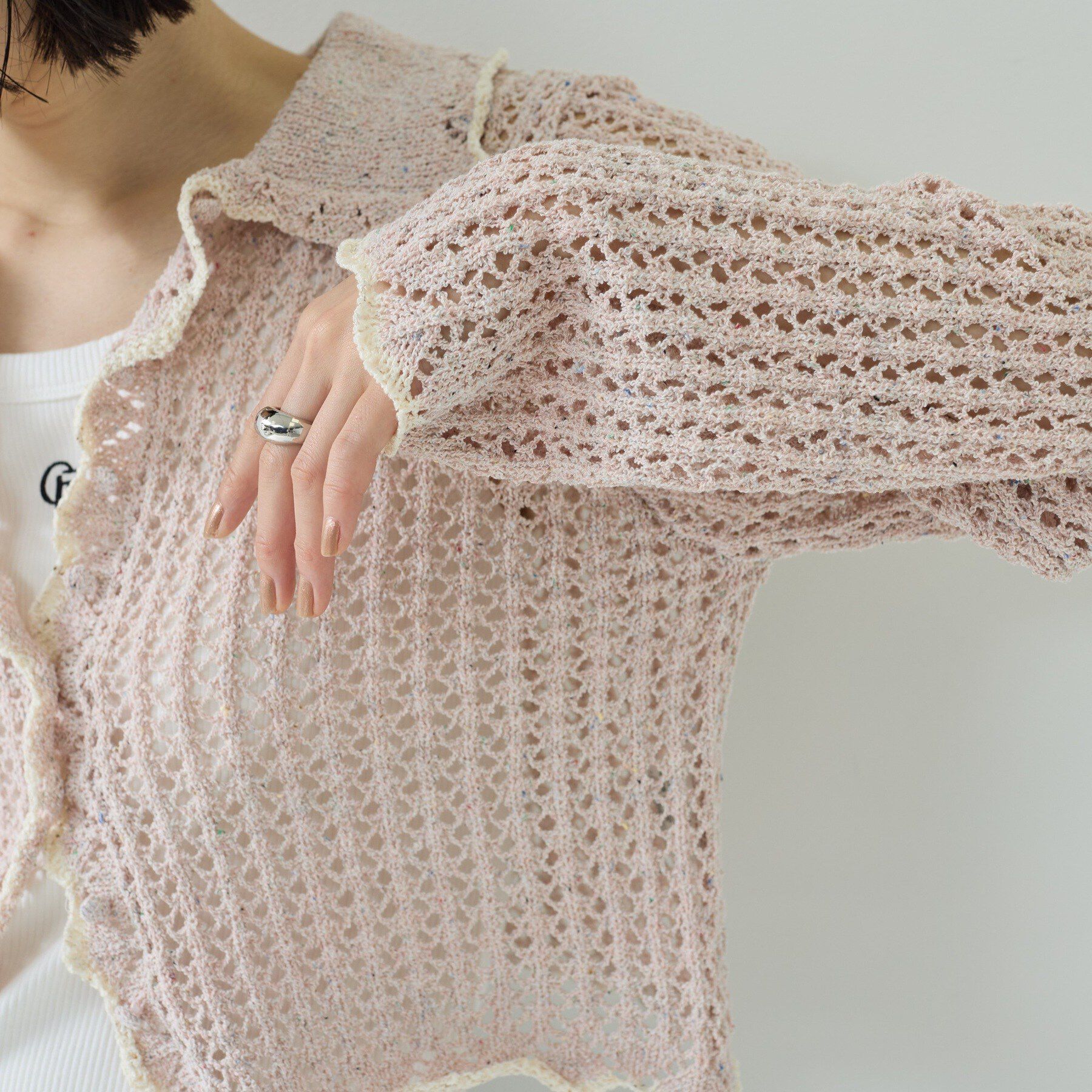 GALLEST「【一部店舗限定】ネップメッシュカーディガン」|カーディガン|