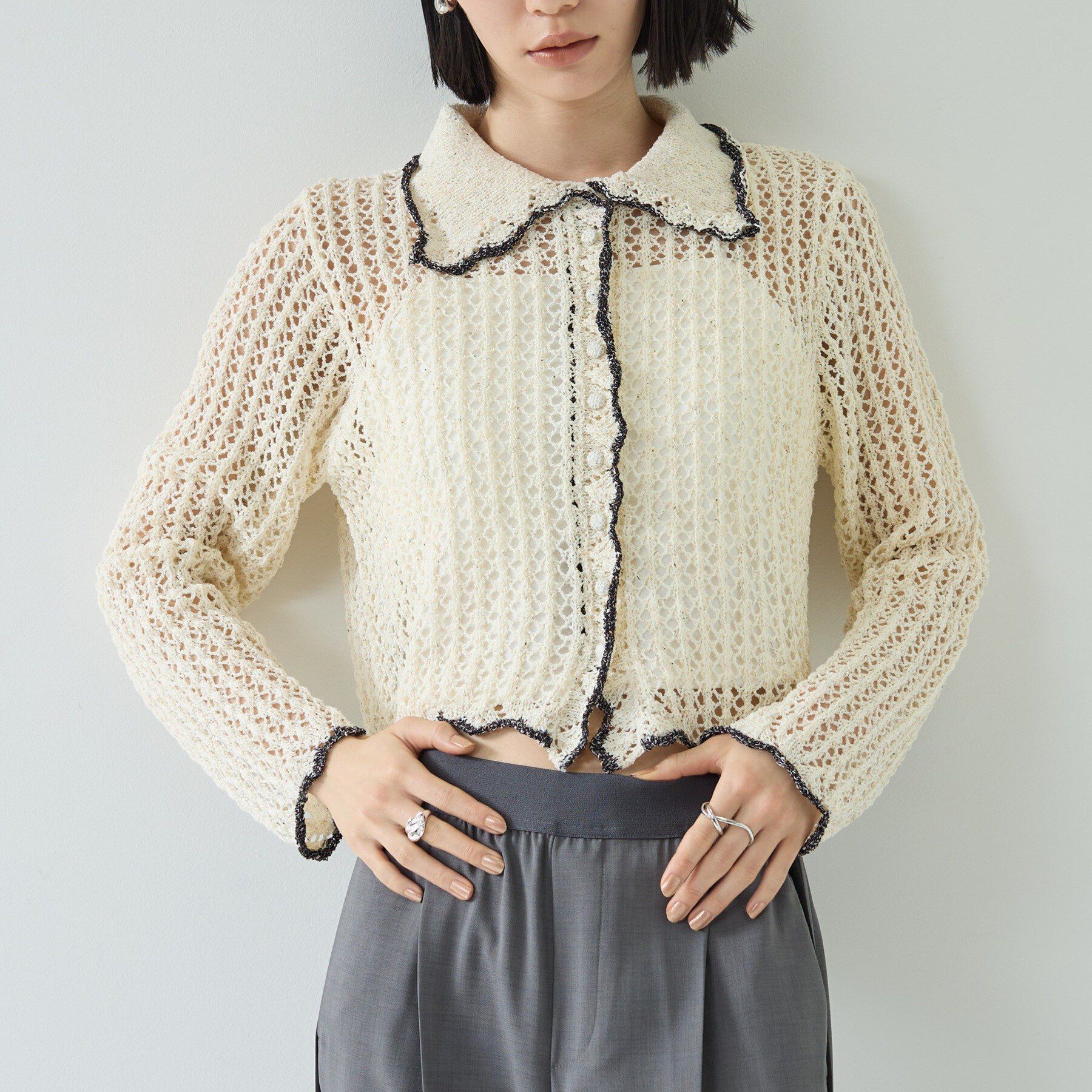 GALLEST「【一部店舗限定】ネップメッシュカーディガン」|カーディガン|