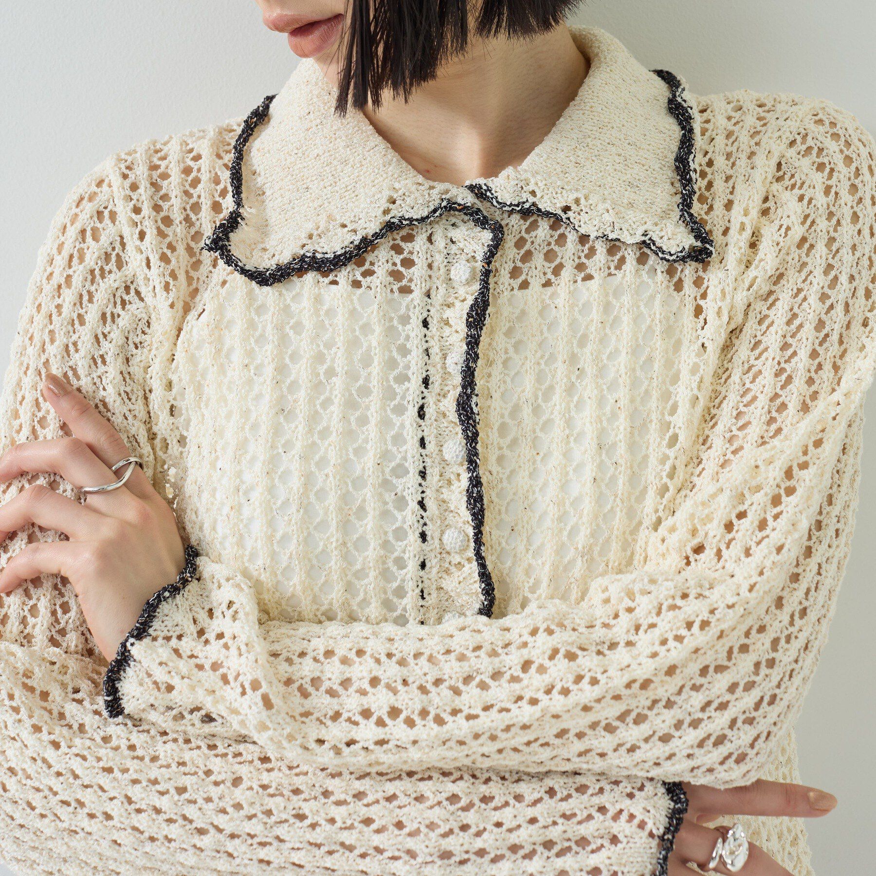 GALLEST「【一部店舗限定】ネップメッシュカーディガン」|カーディガン|