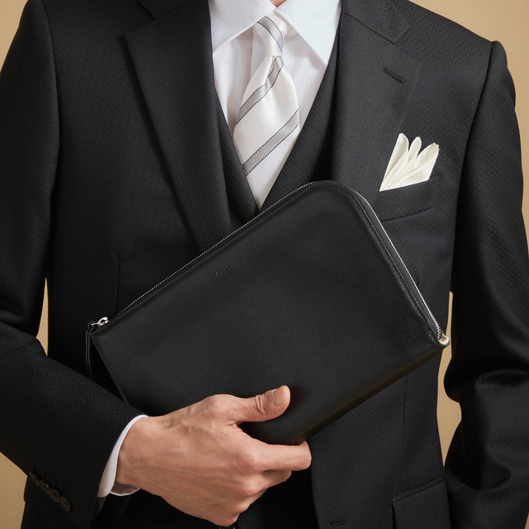 TAKEO KIKUCHI「【冠婚葬祭】ブラックレザー クラッチバッグ」|クラッチバッグ|