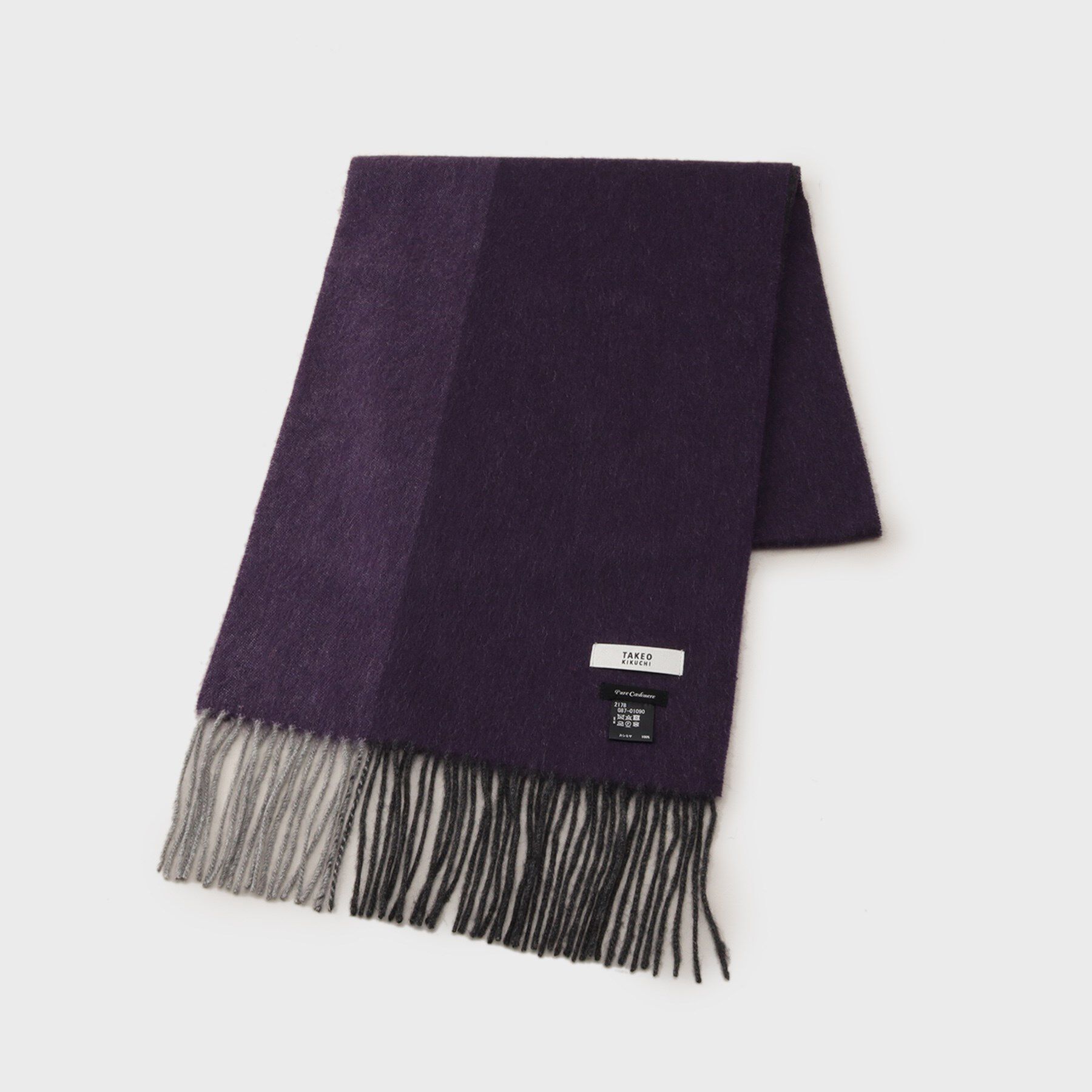 TAKEO KIKUCHI「【カシミヤ100%】パネル カシミヤマフラー」|ストール|パープル(083)