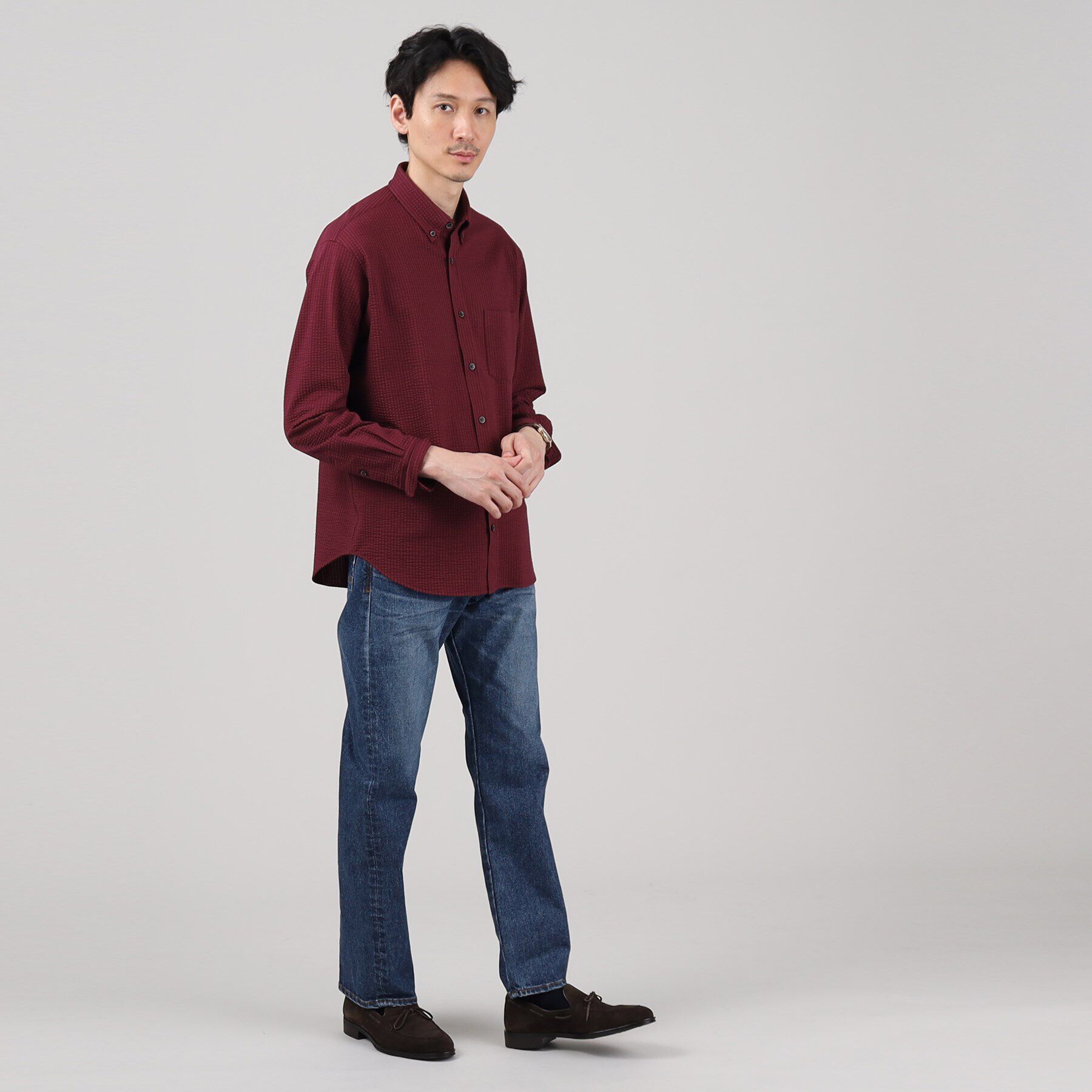 TAKEO KIKUCHI「【抗菌防臭/シーズンレス】シアサッカー ジャージシャツ」|シャツ・ブラウス|