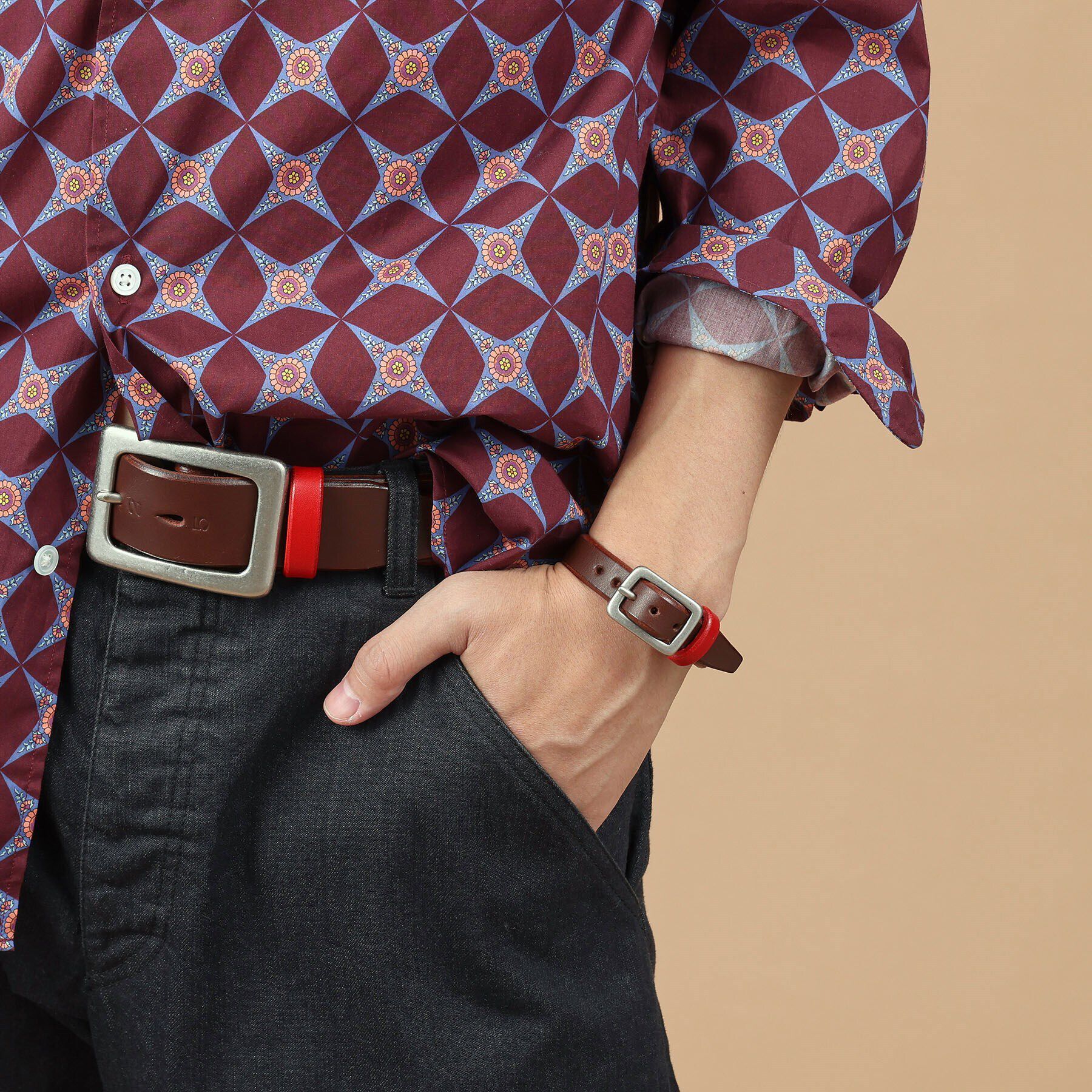 40CARATS&525「40ct＆525 ギャリソンバックルレザーブレス」|ブレスレット・バングル|