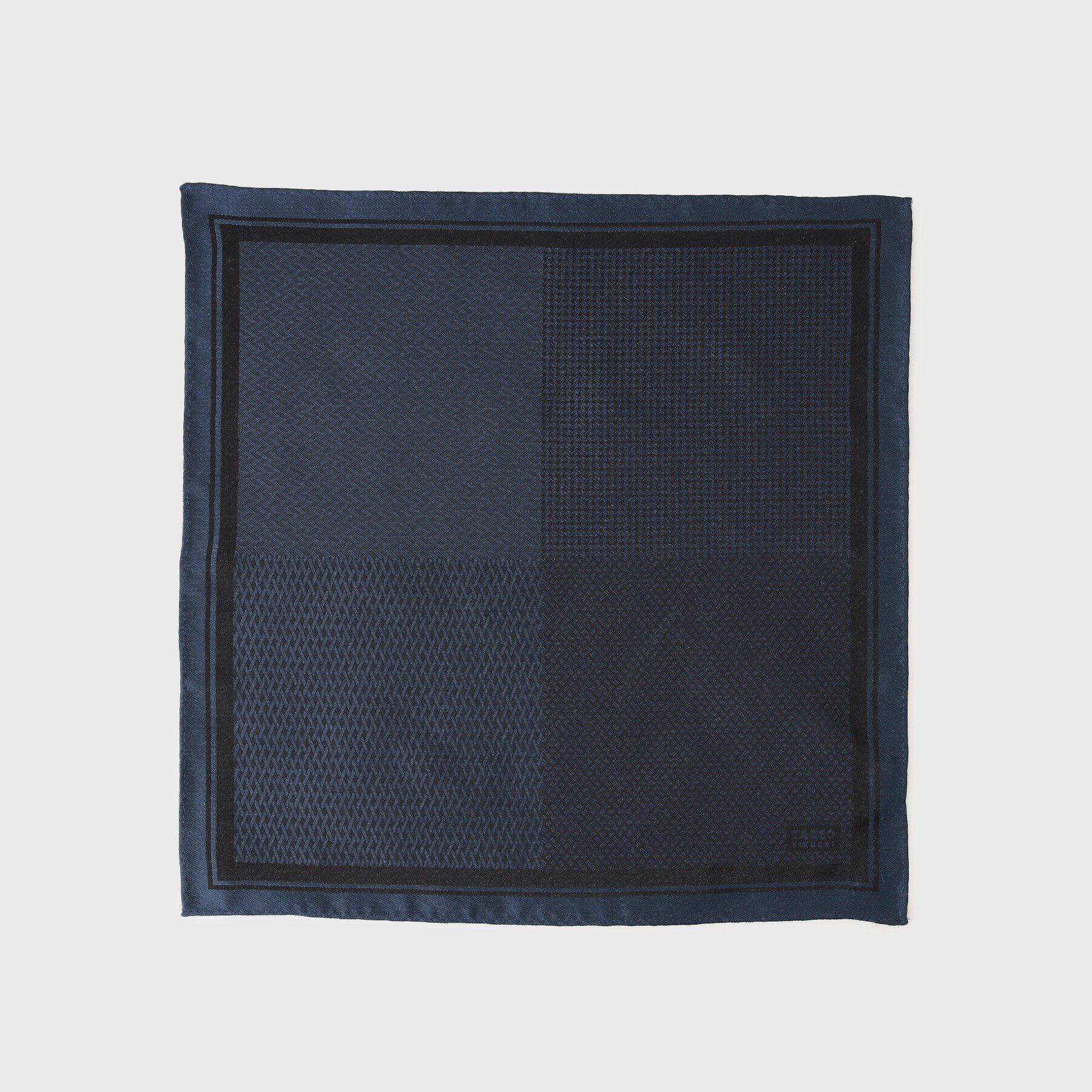 TAKEO KIKUCHI「4面パネル シルクチーフ」|バンダナ・スカーフ|ブルー(093)