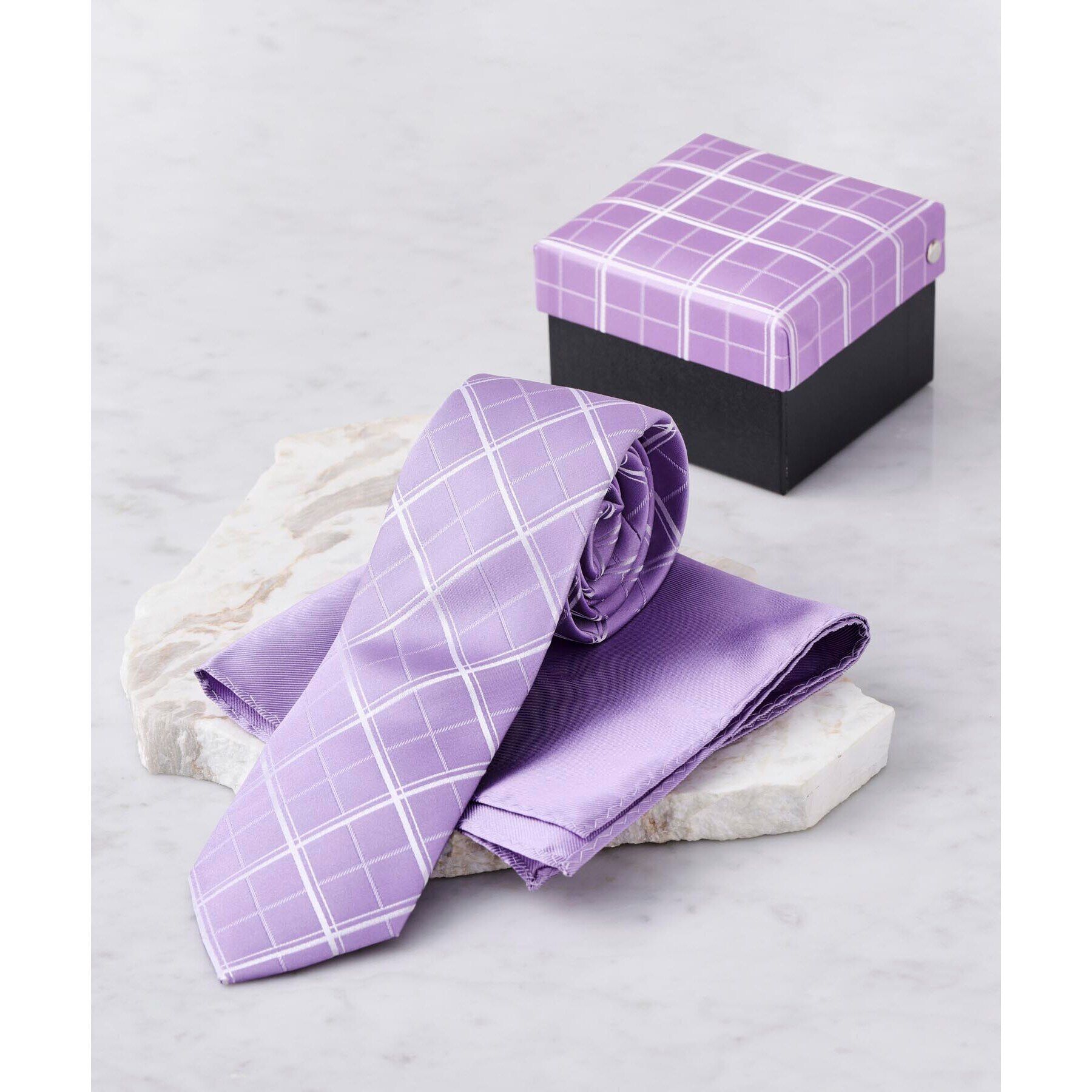 TAKEO KIKUCHI「【フォーマルBOXセット】カラーネクタイ＆チーフ セット」|ネクタイ・蝶ネクタイ|ラベンダー(280)