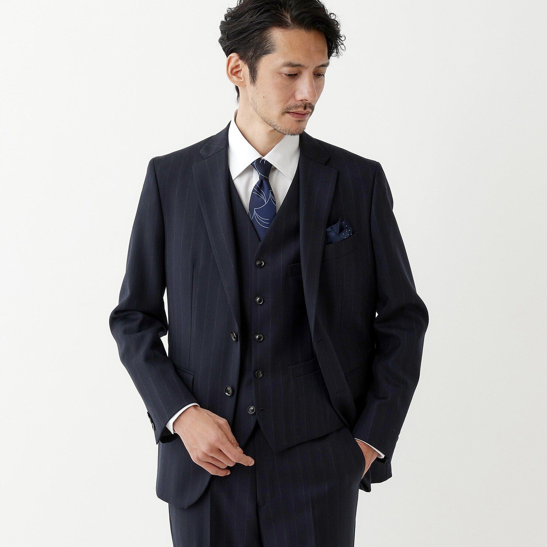 TAKEO KIKUCHI「【THE FLAGSHIP】矢絣 ストライプ べスト」|スーツ|