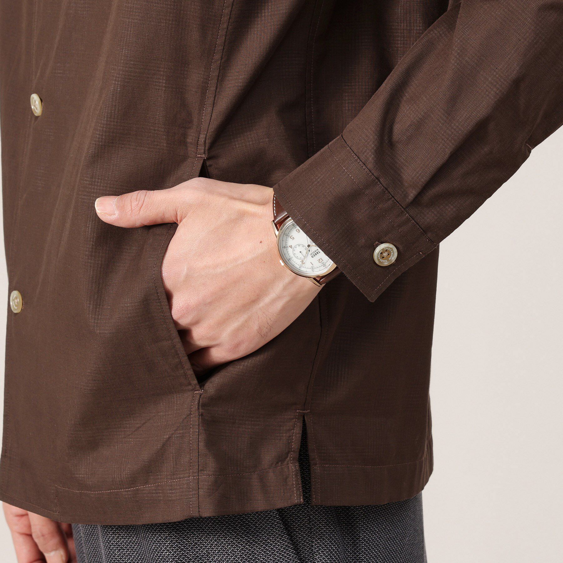 TAKEO KIKUCHI「【羽織】ダブルフェイス シャツ 羽織り」|シャツ・ブラウス|