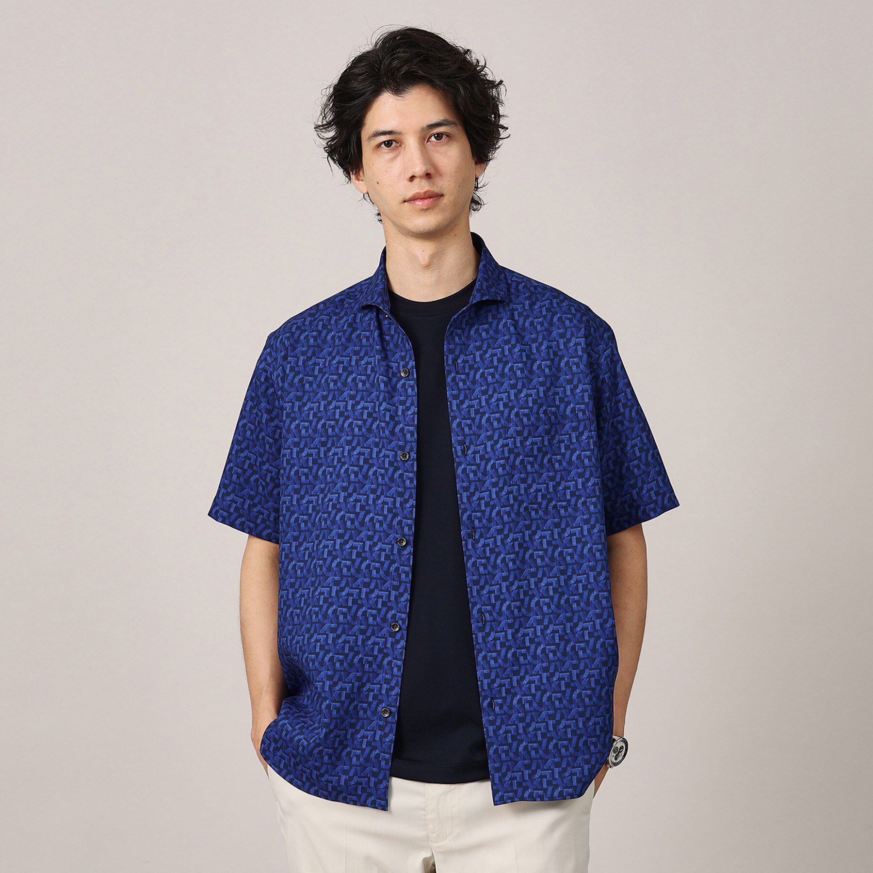 TAKEO KIKUCHI「マイクロパズル柄 半袖シャツ」|シャツ・ブラウス|