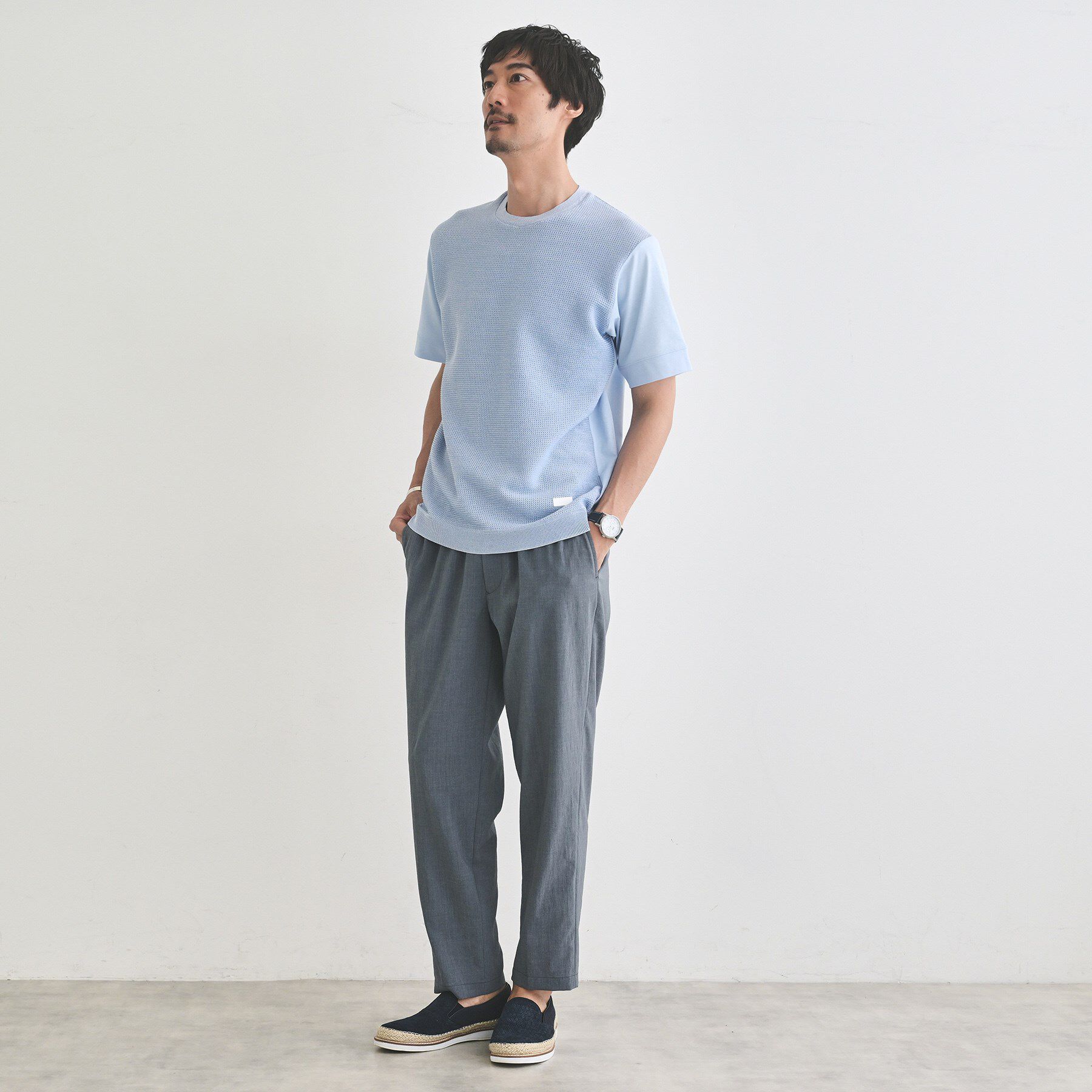 TAKEO KIKUCHI「テクスチャーニット コンビ カットソー」|Tシャツ・カットソー|