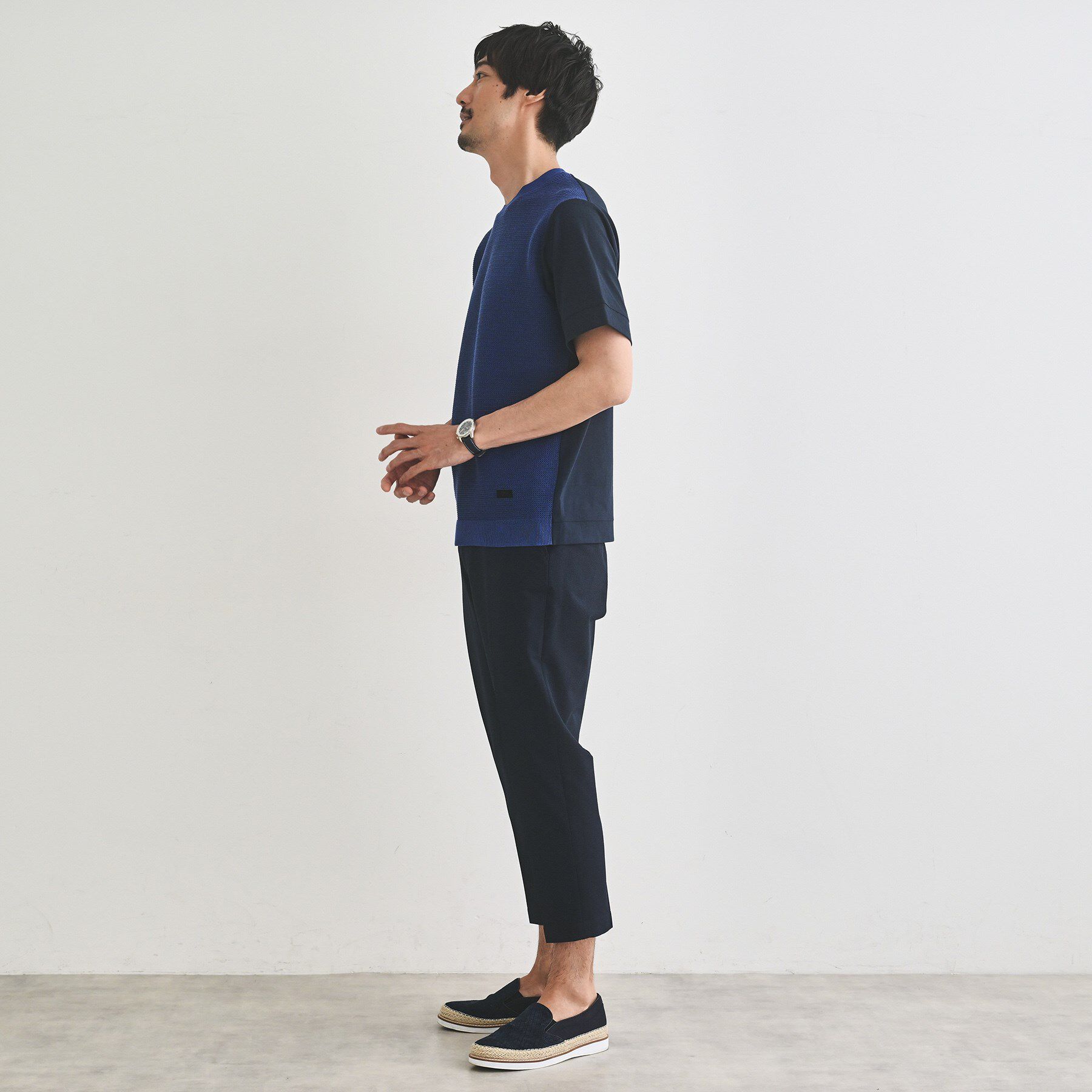 TAKEO KIKUCHI「テクスチャーニット コンビ カットソー」|Tシャツ・カットソー|