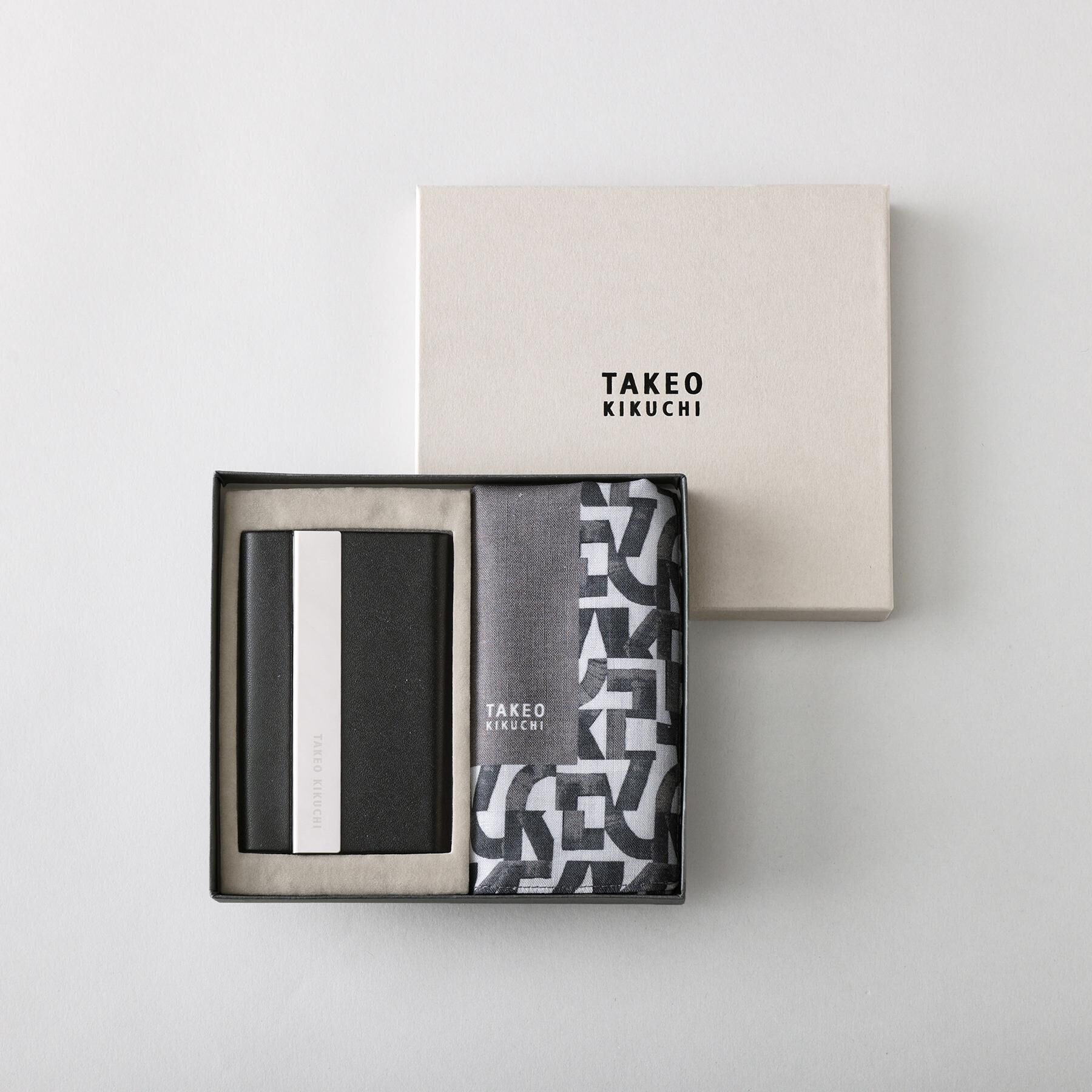 TAKEO KIKUCHI「ハンカチ名刺入れセット」|その他|チャコールグレー(0