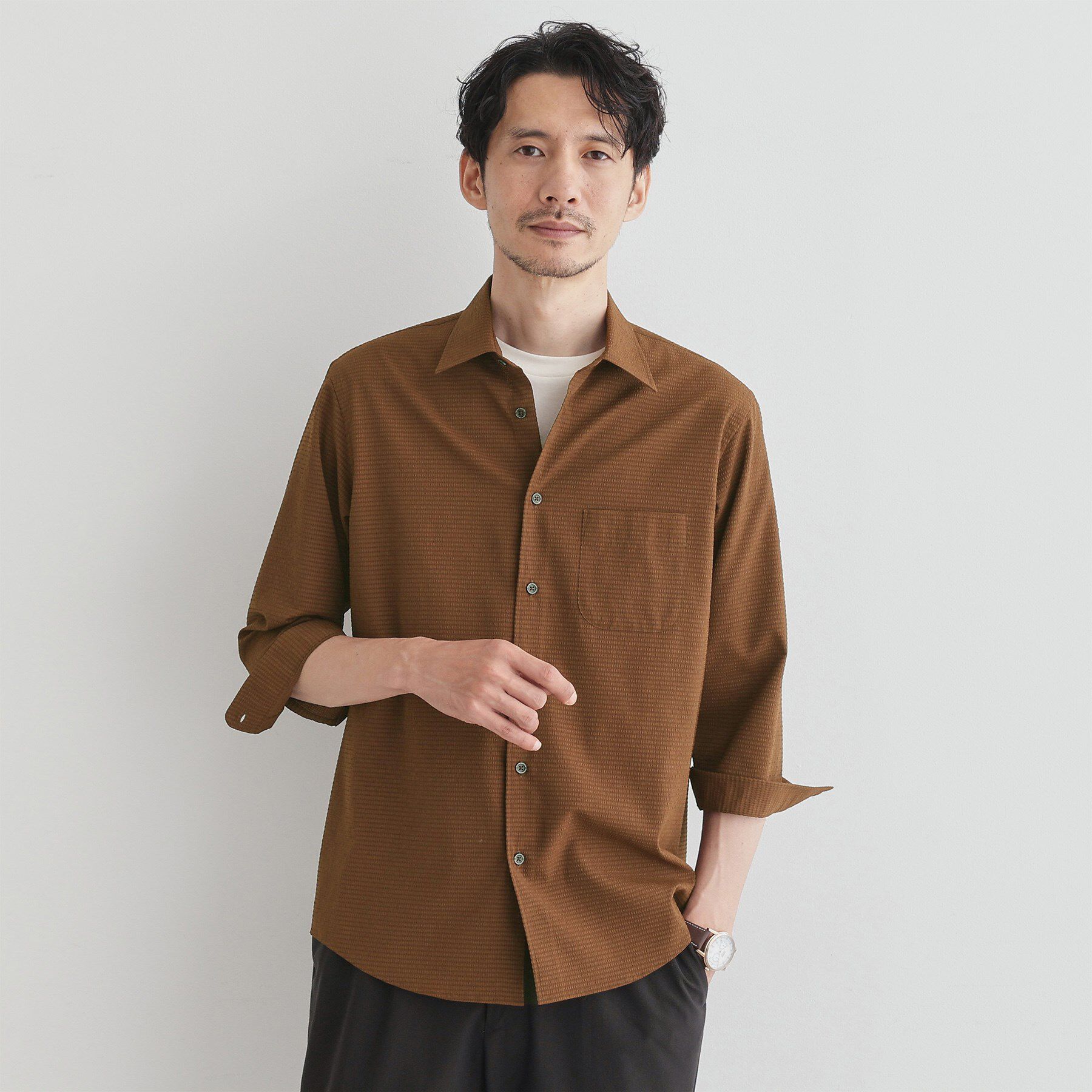 TAKEO KIKUCHI「【COOL CITY WEAR】DotAir（R）サッカー シャツ」|シャツ・ブラウス|